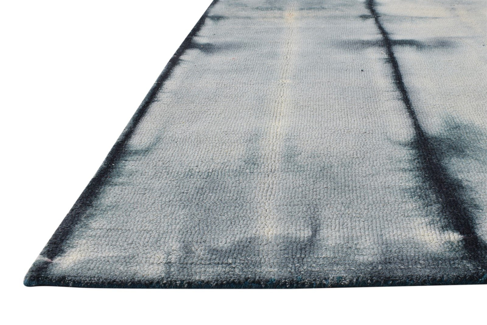 Hand Tufted Charcoal Wool Rug 5' X 8' Modern Shibori Tie Dye Room Size Carpet 