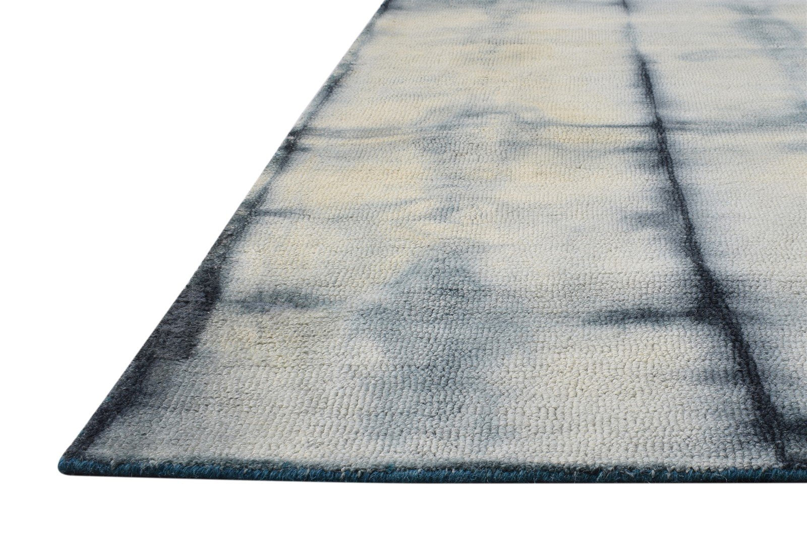 Wool Charcoal Rug 5' X 8' Modern Hand Tufted Shibori Tie Dye Room Size Carpet 