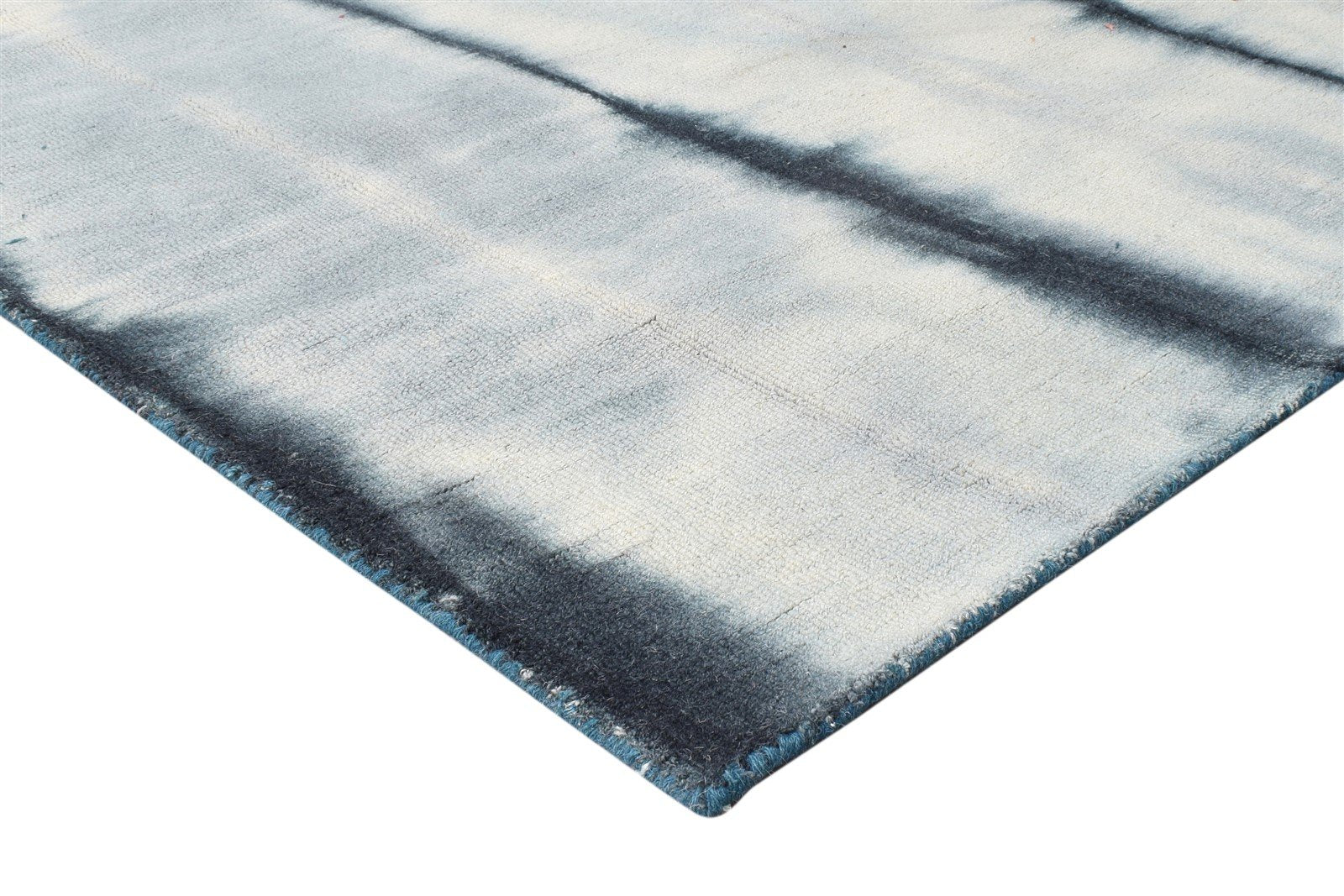 Hand Tufted Charcoal Wool Rug 5' X 8' Modern Shibori Tie Dye Room Size Carpet 