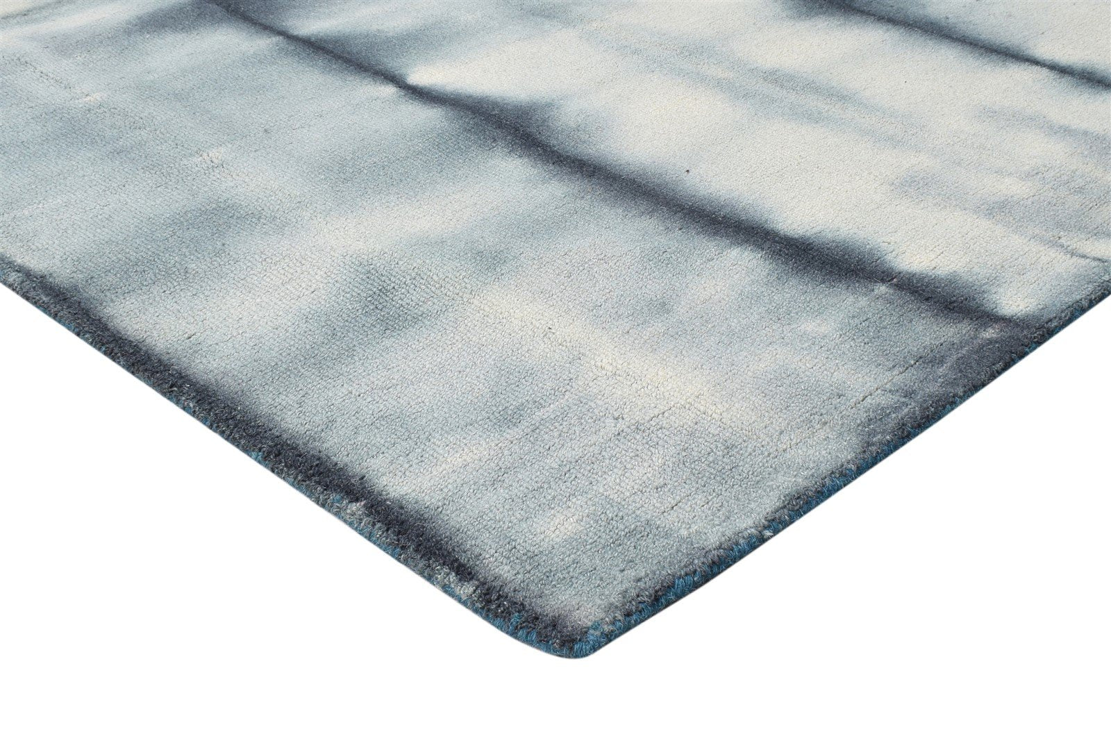 Wool Charcoal Rug 5' X 8' Modern Hand Tufted Shibori Tie Dye Room Size Carpet 