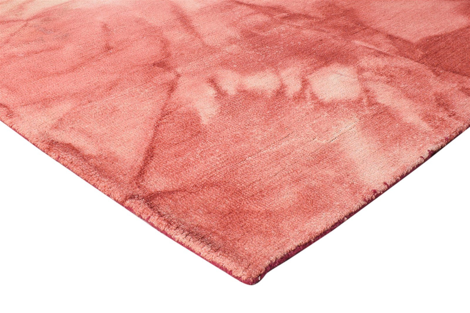 5' X 8' Rug Wool Red Modern Hand Tufted Shibori Tie Dye Room Size Carpet 