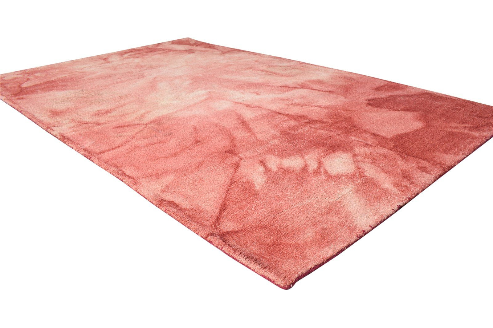 5' X 8' Rug Wool Red Modern Hand Tufted Shibori Tie Dye Room Size Carpet 