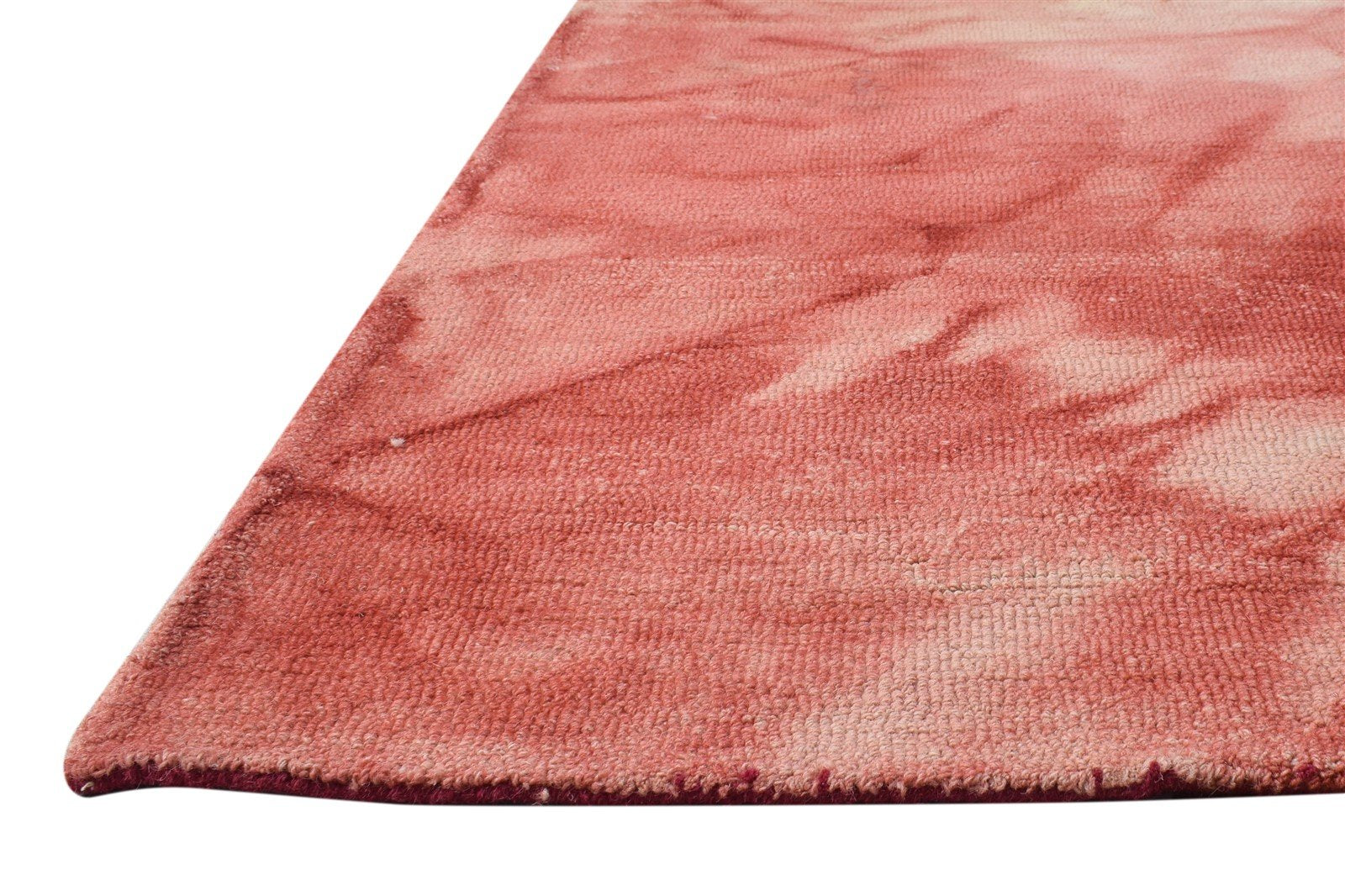 5' X 8' Rug Wool Red Modern Hand Tufted Shibori Tie Dye Room Size Carpet 