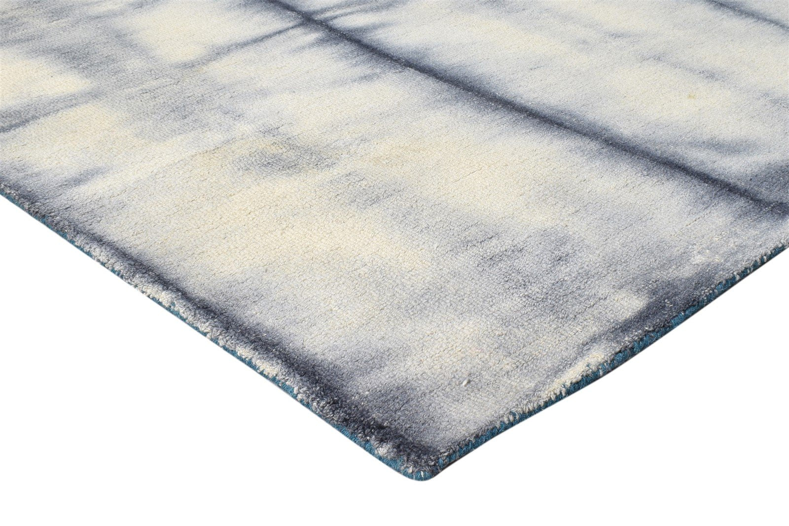 Hand Tufted Charcoal Wool Rug 5' X 8' Modern Shibori Tie Dye Room Size Carpet 