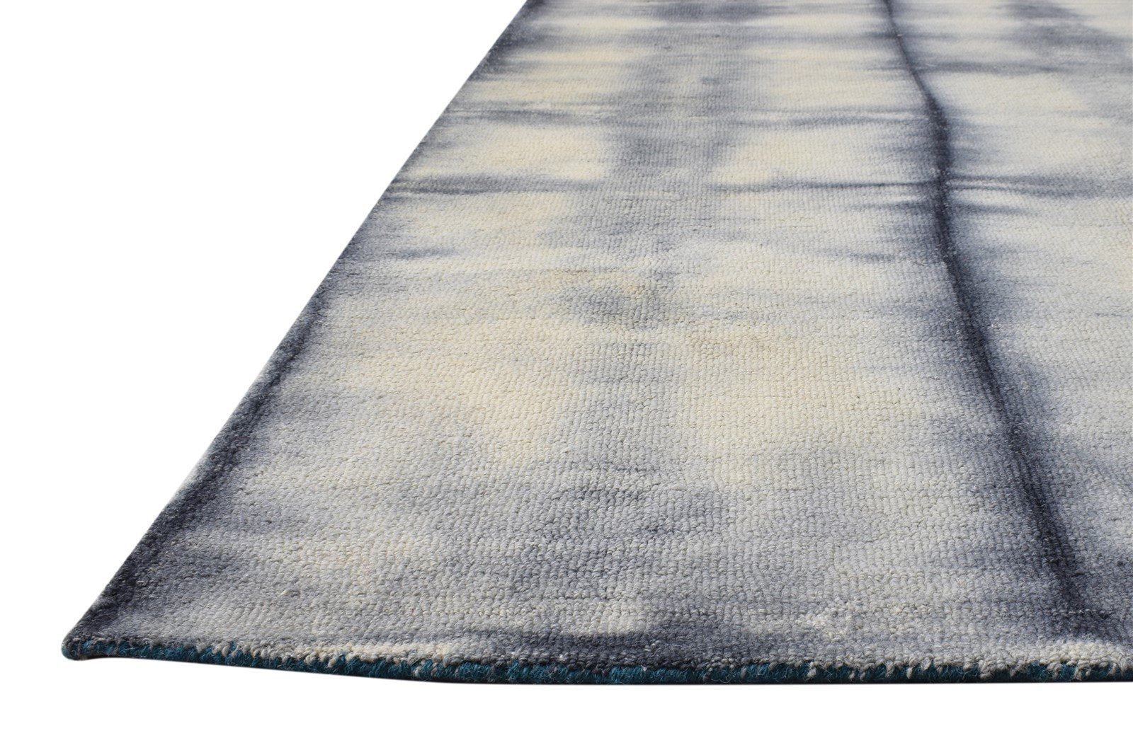 Hand Tufted Charcoal Wool Rug 5' X 8' Modern Shibori Tie Dye Room Size Carpet 