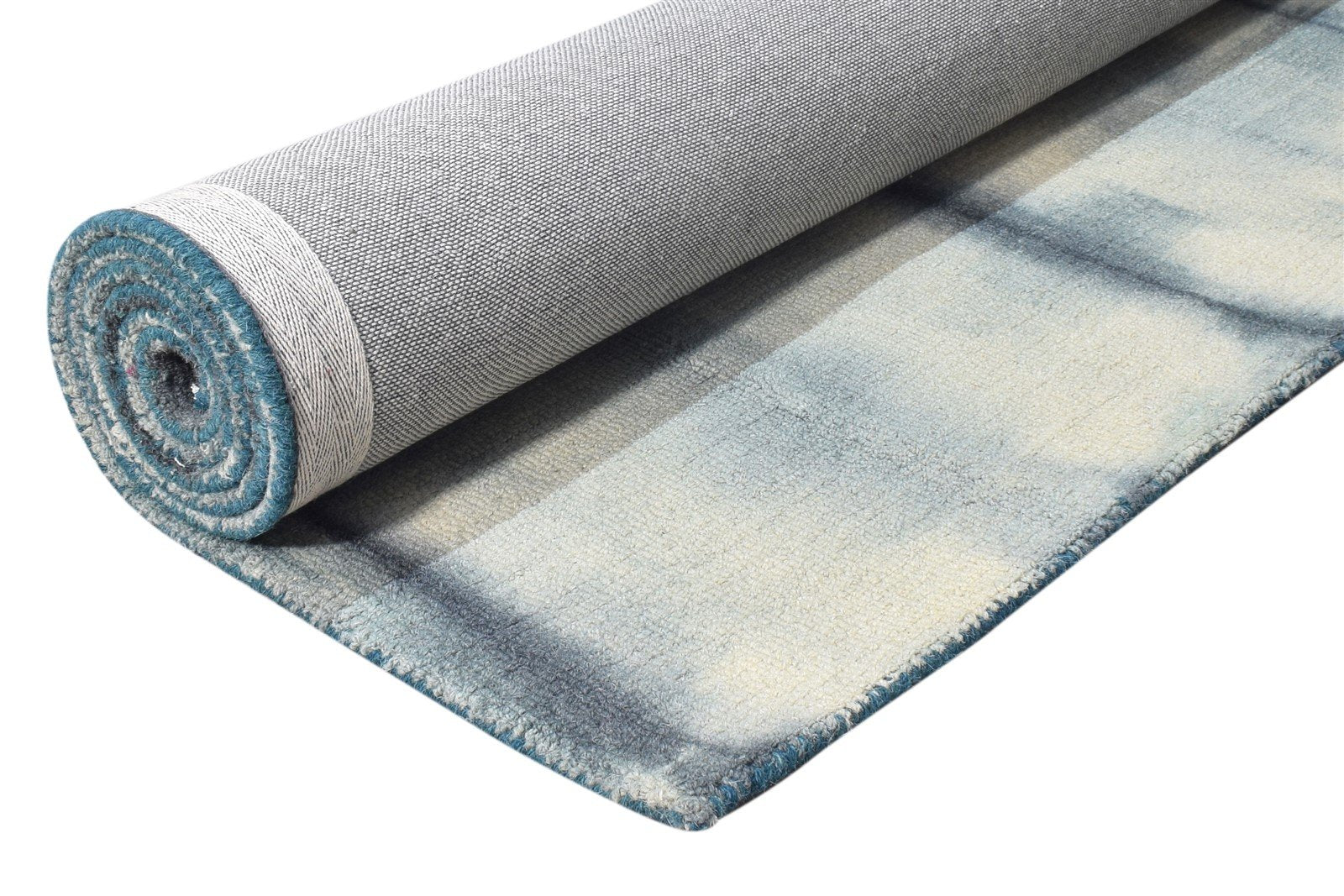 Wool Grey Rug 5' X 8' Modern Hand Tufted Shibori Tie Dye Room Size Carpet 