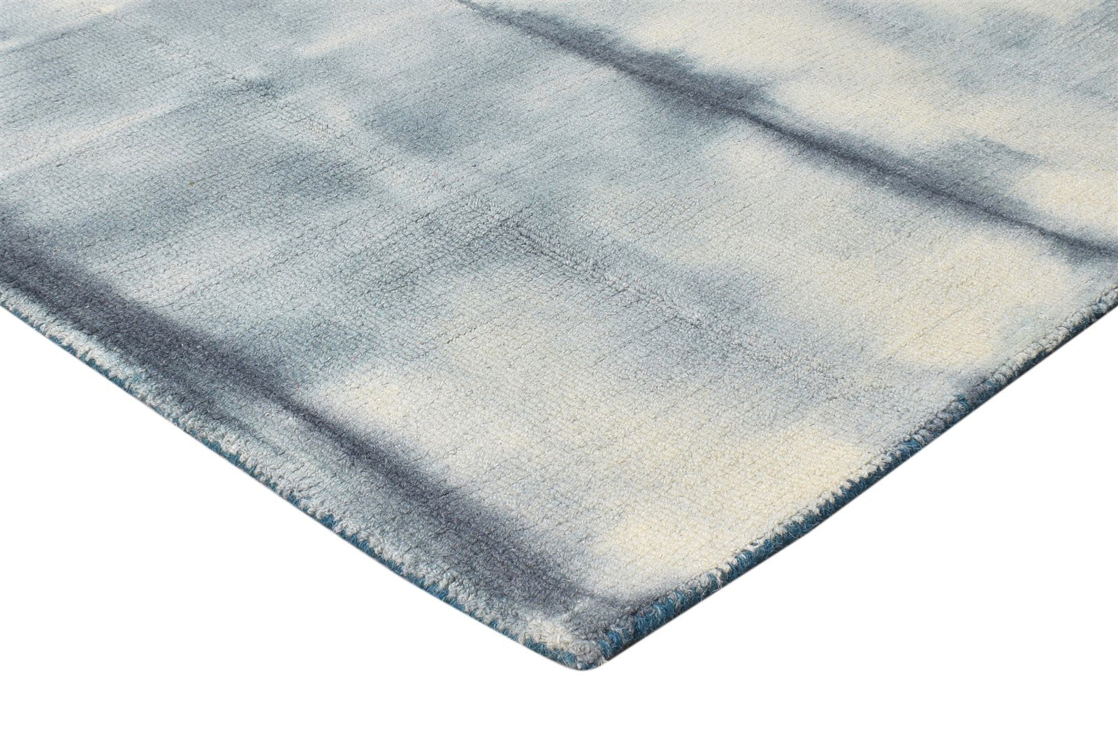 Wool Grey Rug 5' X 8' Modern Hand Tufted Shibori Tie Dye Room Size Carpet 