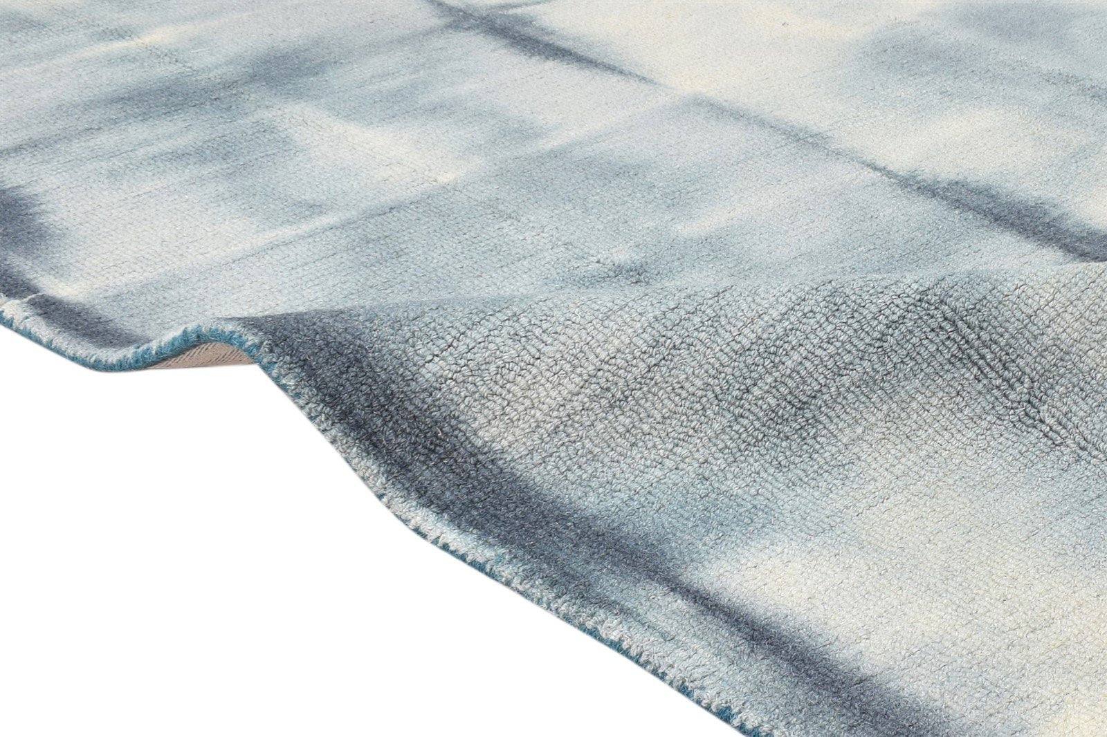 Wool Grey Rug 5' X 8' Modern Hand Tufted Shibori Tie Dye Room Size Carpet 