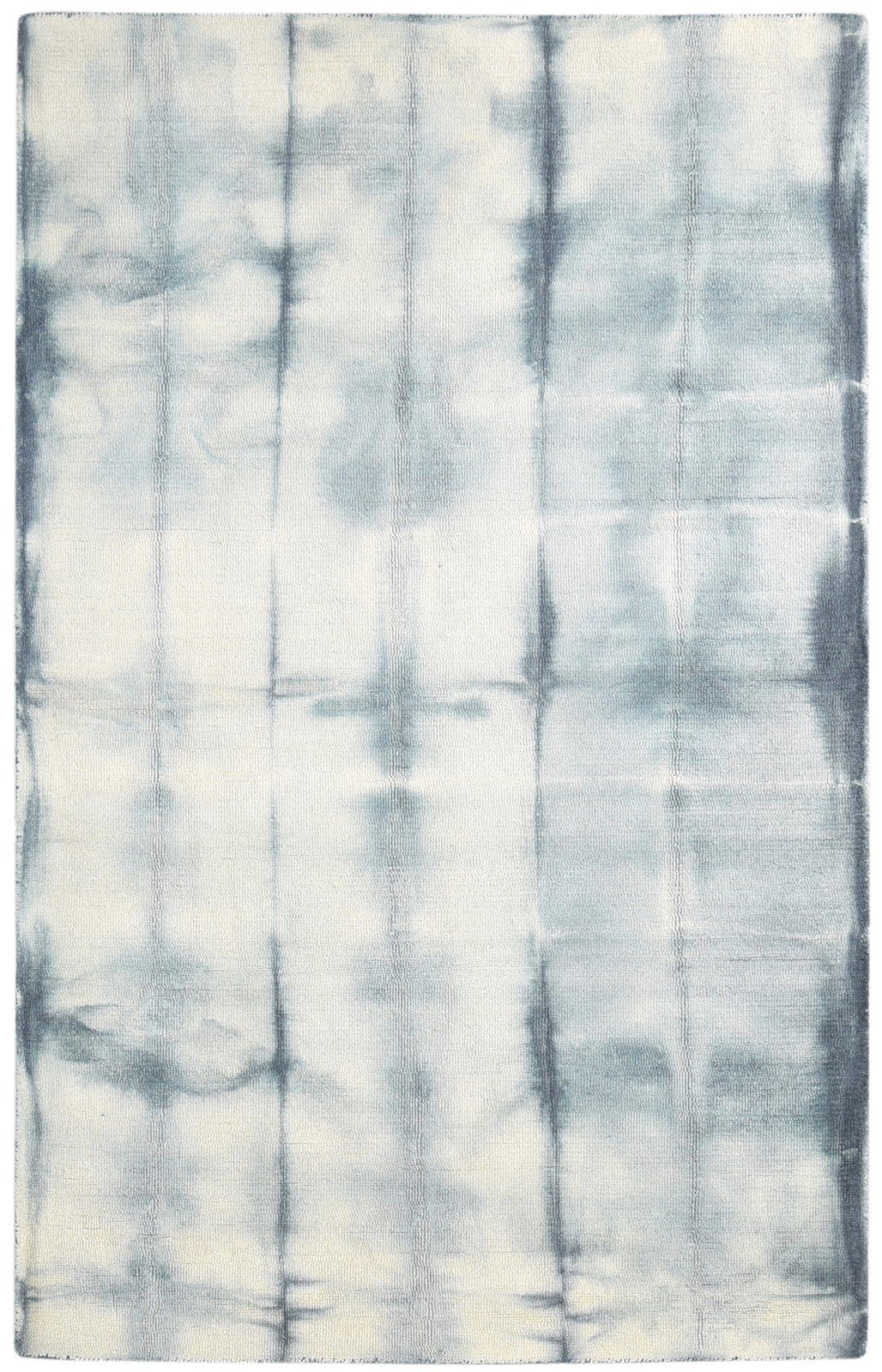 Wool Grey Rug 5' X 8' Modern Hand Tufted Shibori Tie Dye Room Size Carpet 