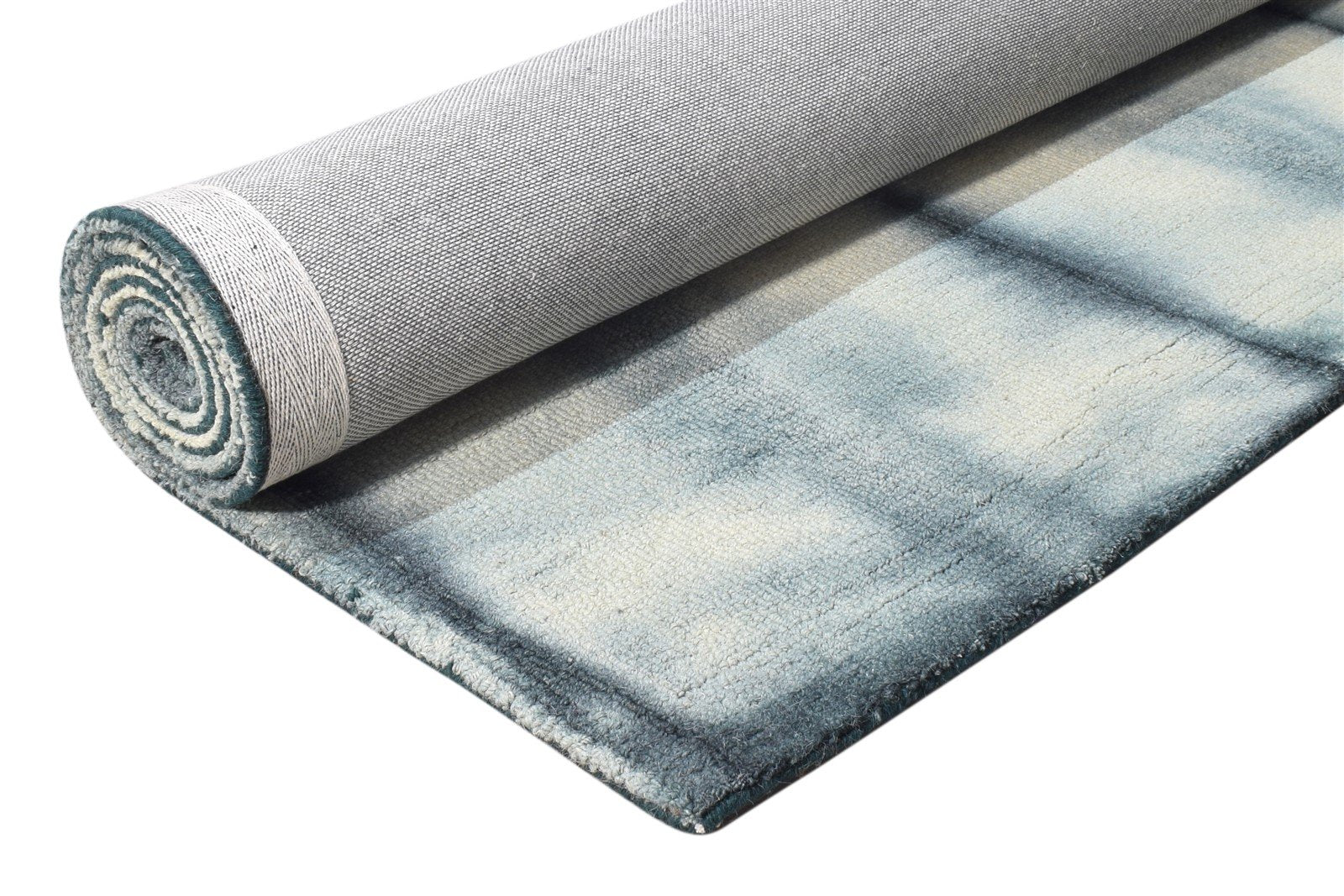 5' X 8' Rug Wool Grey Modern Hand Tufted Shibori Tie Dye Room Size Carpet 