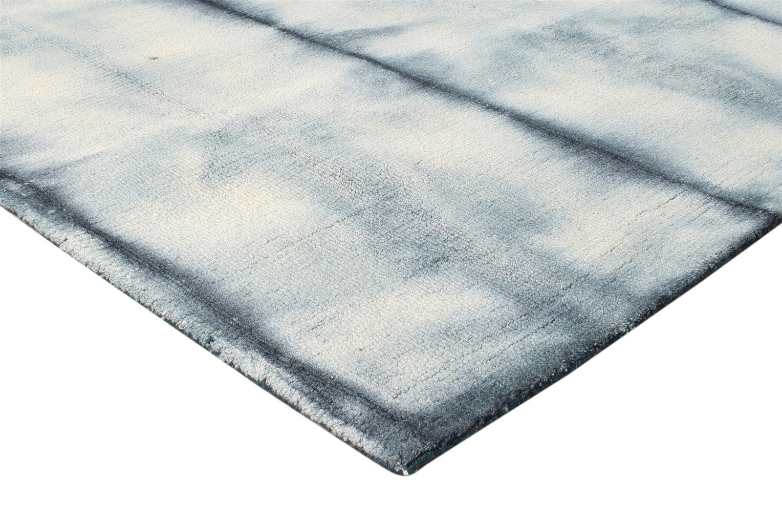 5' X 8' Rug Wool Grey Modern Hand Tufted Shibori Tie Dye Room Size Carpet 