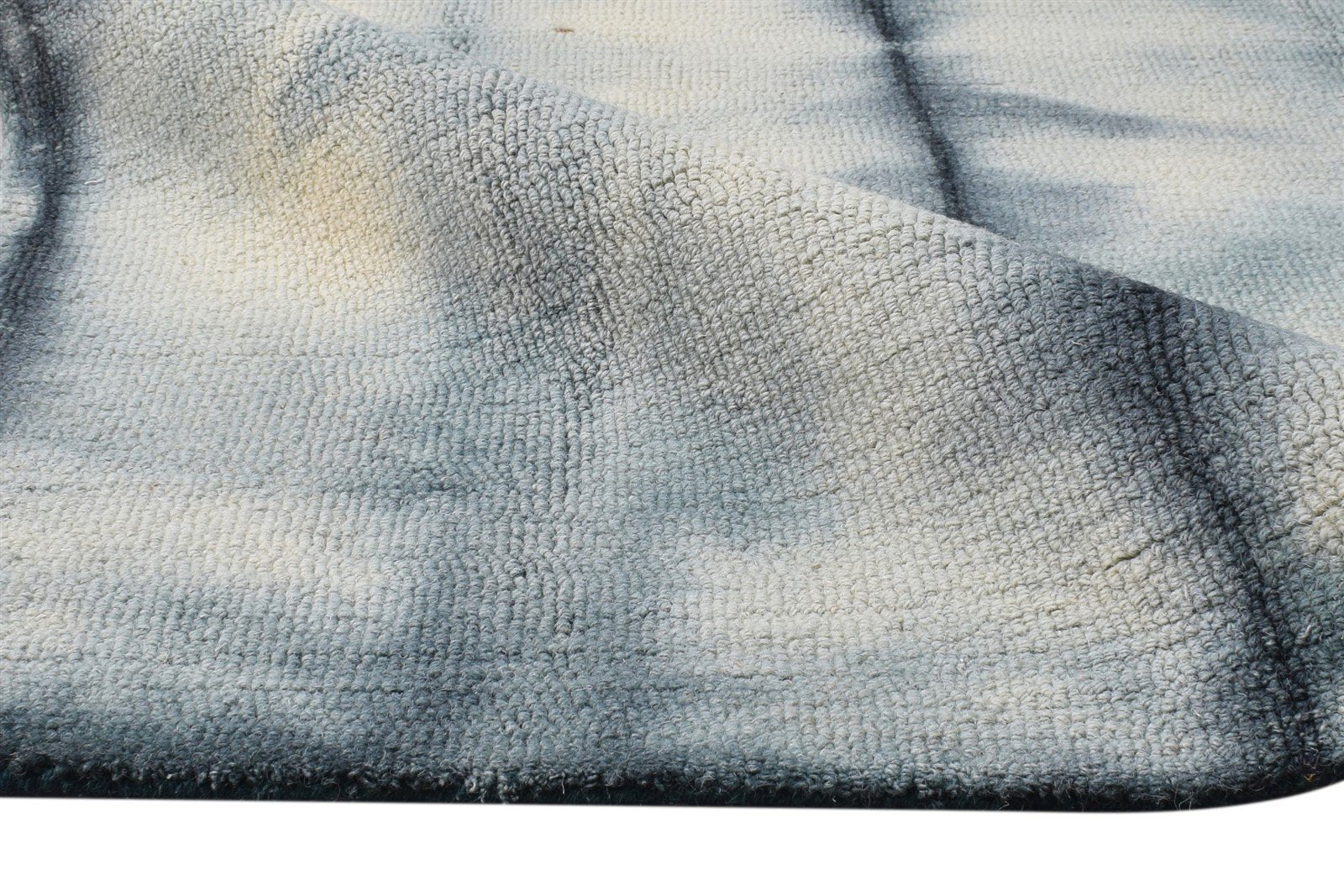 5' X 8' Rug Wool Grey Modern Hand Tufted Shibori Tie Dye Room Size Carpet 