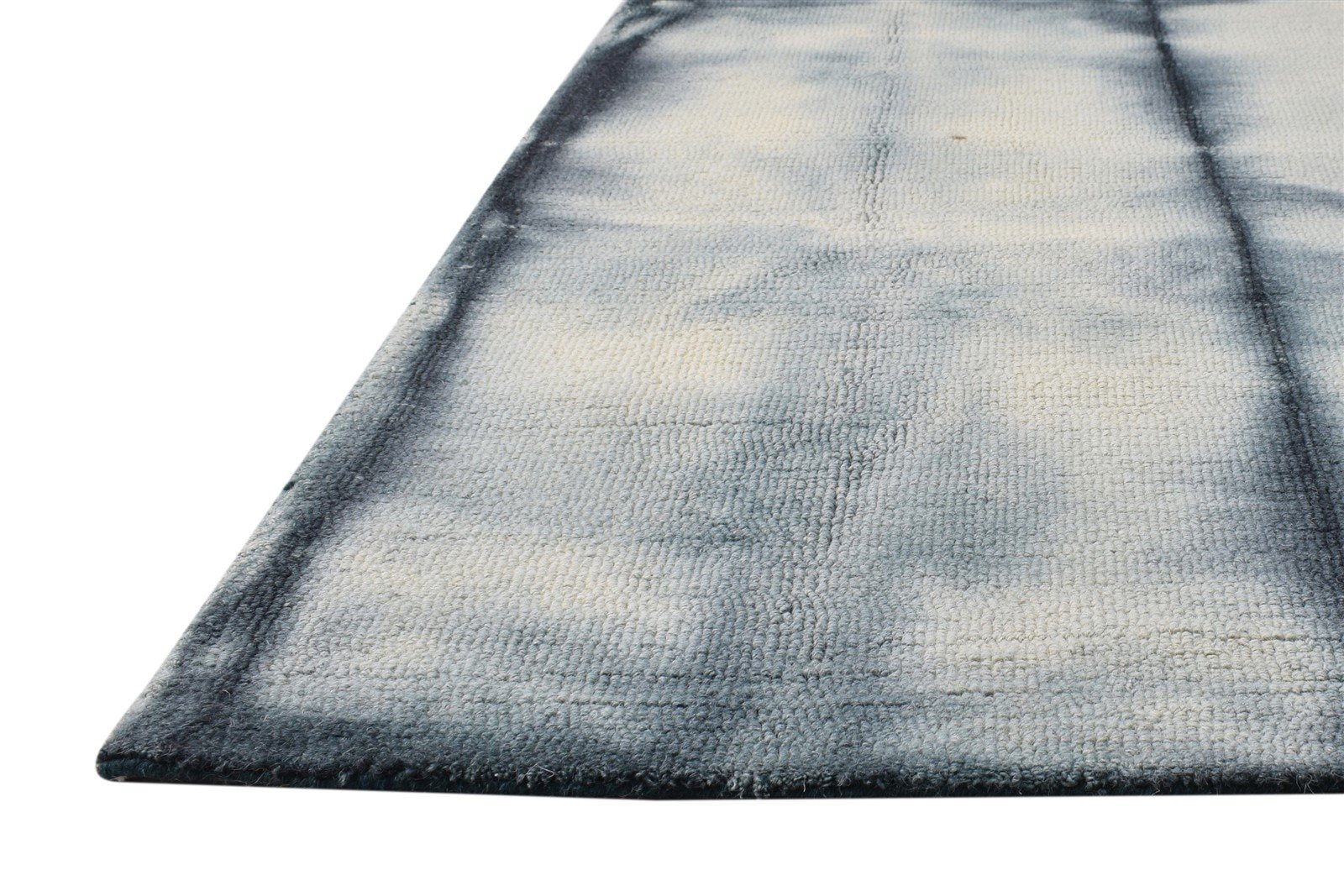 5' X 8' Rug Wool Grey Modern Hand Tufted Shibori Tie Dye Room Size Carpet 