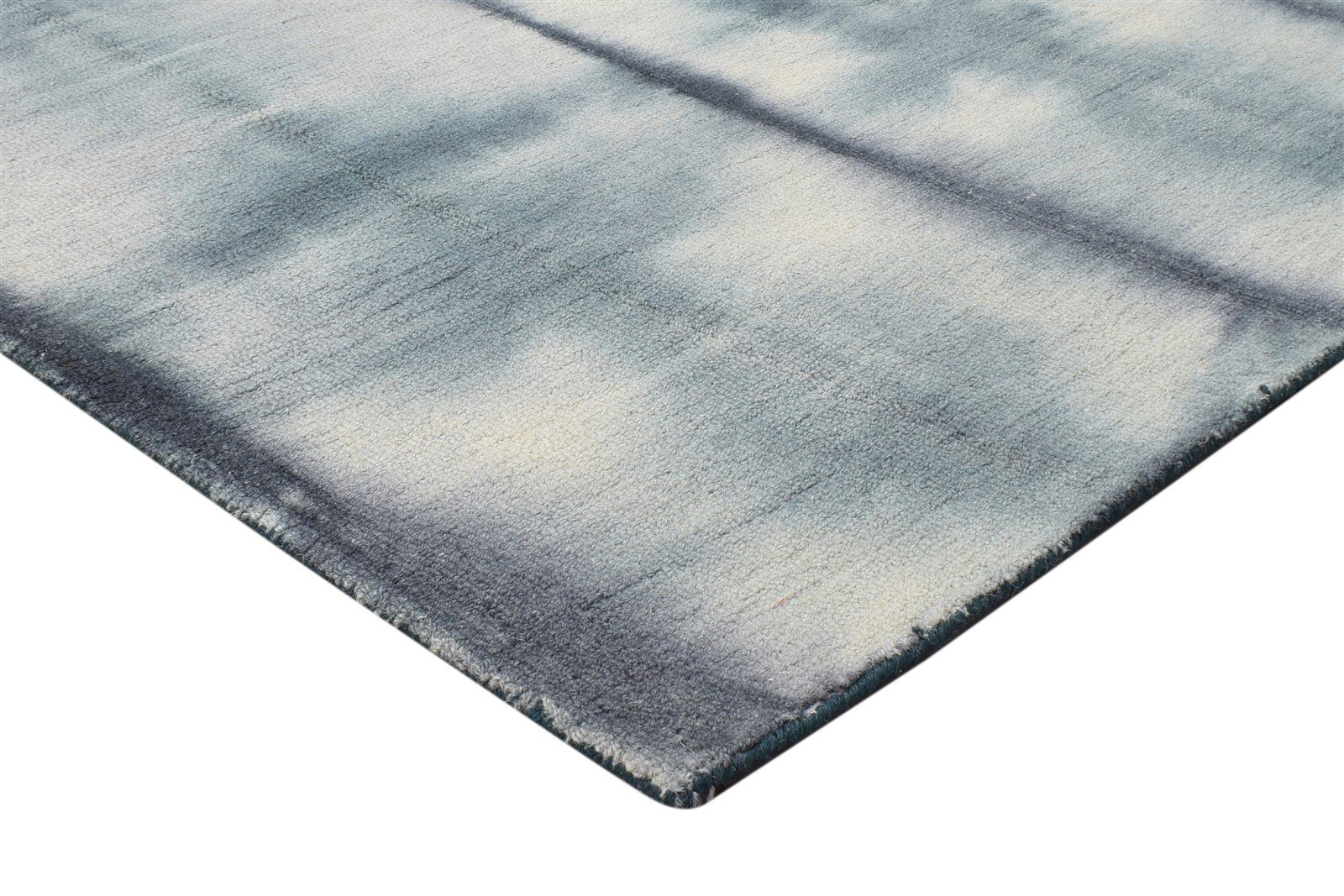 Charcoal Wool Rug 5' X 8' Modern Hand Tufted Shibori Tie Dye Room Size Carpet 