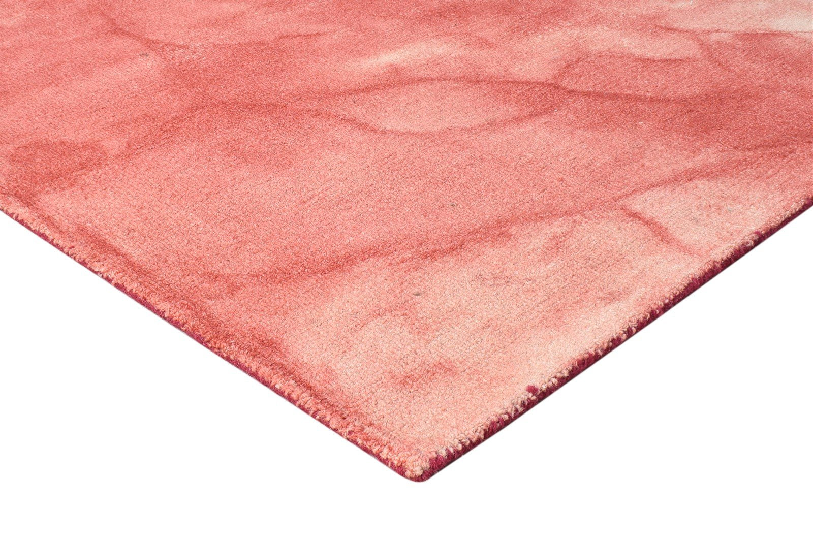 Hand Tufted Red Wool Rug 5' X 8' Modern Shibori Tie Dye Room Size Carpet 