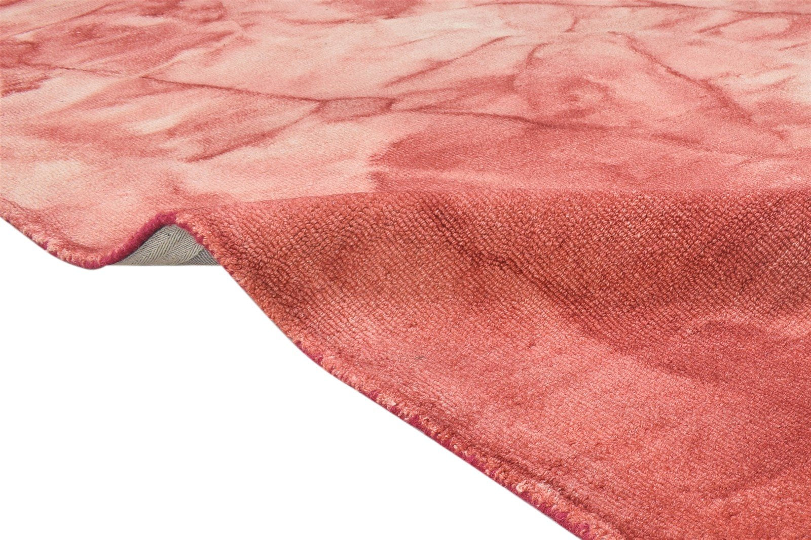 Wool Red Rug 5' X 8' Modern Hand Tufted Shibori Tie Dye Room Size Carpet 