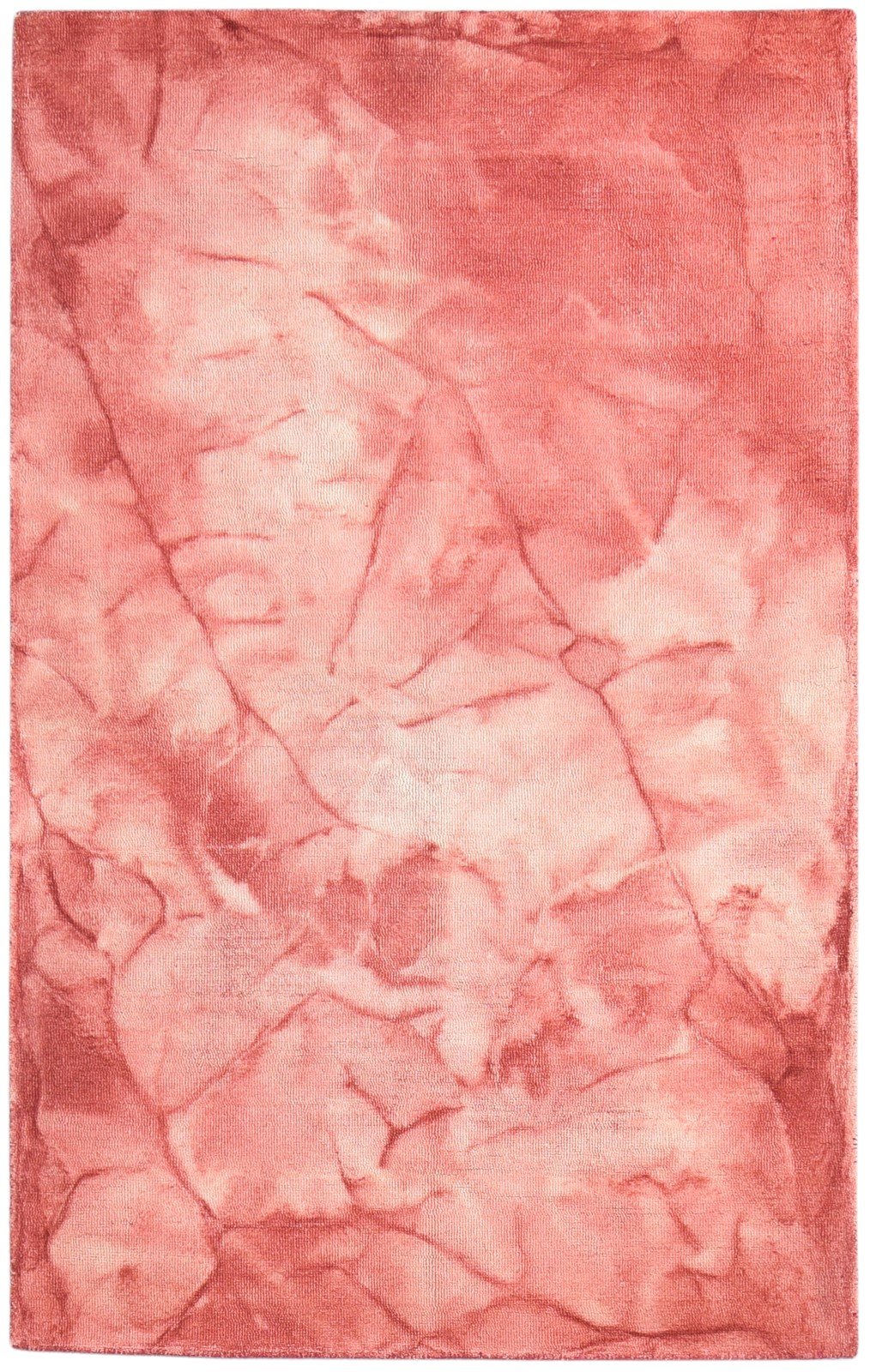 Wool Red Rug 5' X 8' Modern Hand Tufted Shibori Tie Dye Room Size Carpet 