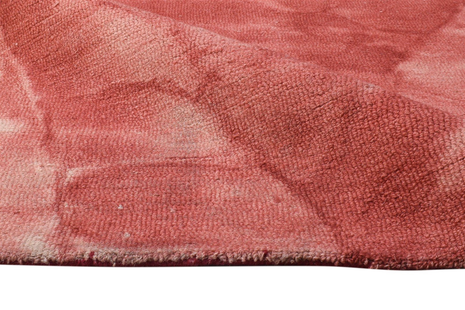 Hand Tufted Red Wool Rug 5' X 8' Modern Shibori Tie Dye Room Size Carpet 