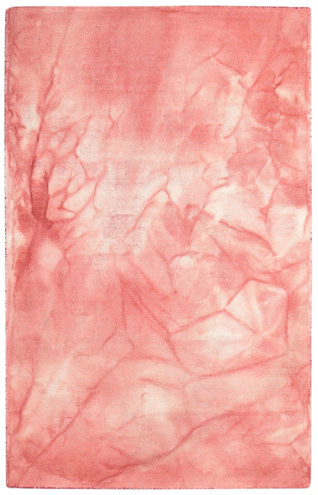 Red Wool Rug 5' X 8' Modern Hand Tufted Shibori Tie Dye Room Size Carpet 