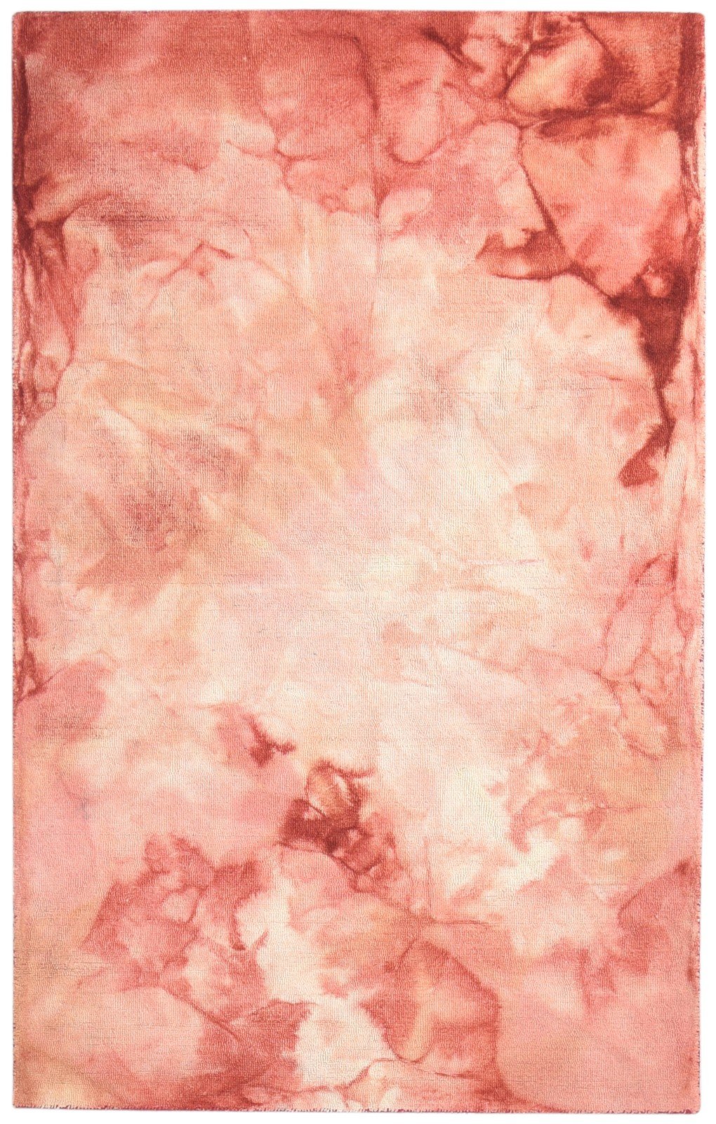 Wool Red Rug 5' X 8' Modern Hand Tufted Shibori Tie Dye Room Size Carpet 