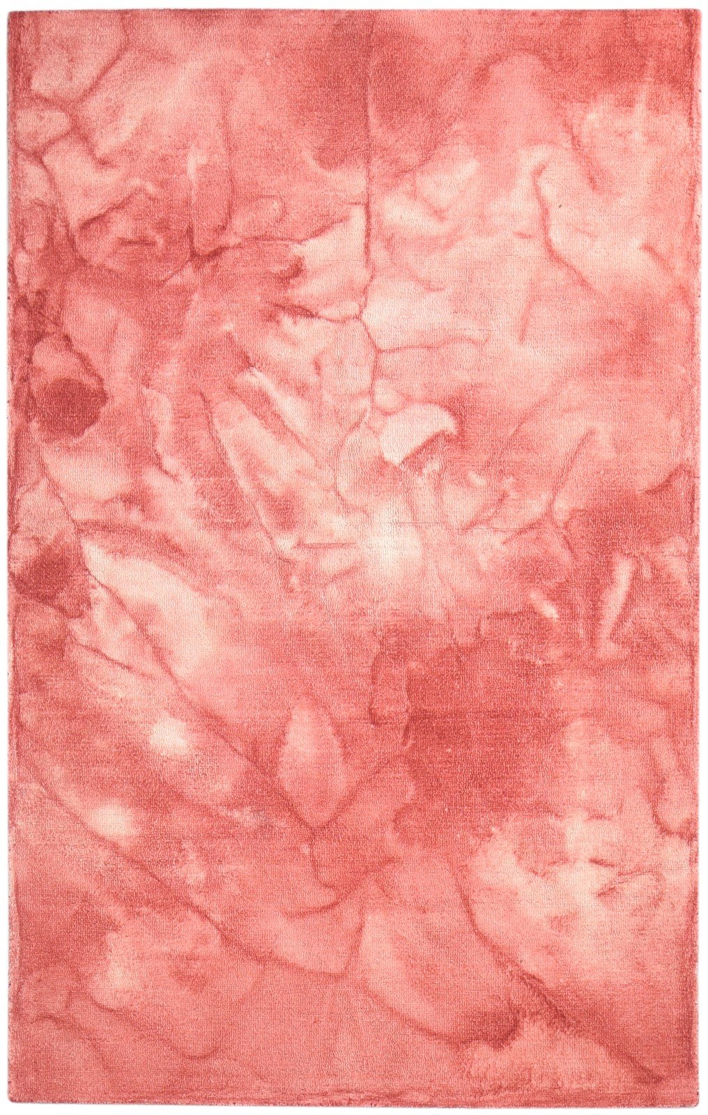 Hand Tufted Red Wool Rug 5' X 8' Modern Shibori Tie Dye Room Size Carpet 