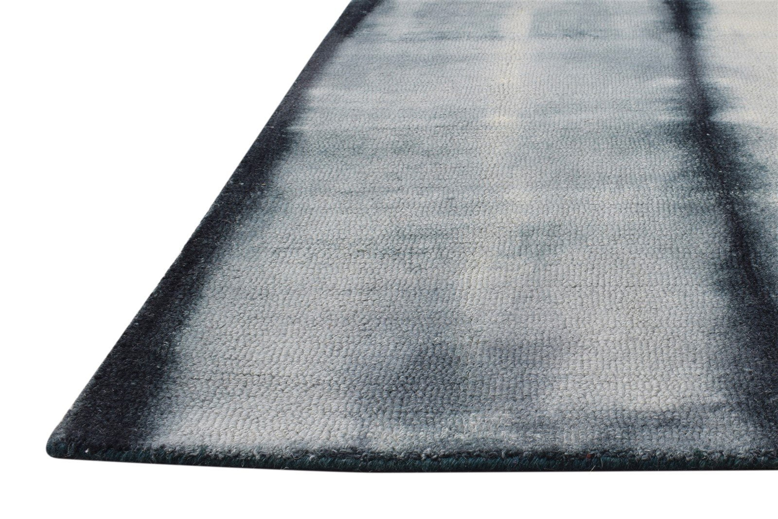 Grey Wool Rug 5' X 8' Modern Hand Tufted Shibori Tie Dye Room Size Carpet 