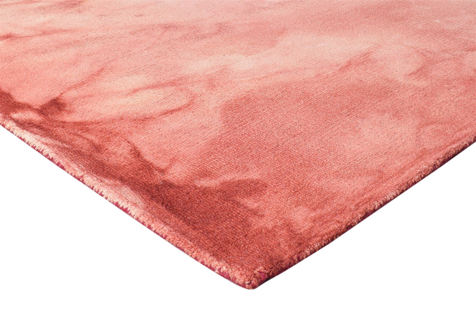 Wool Red Rug 5' X 8' Modern Hand Tufted Shibori Tie Dye Room Size Carpet 