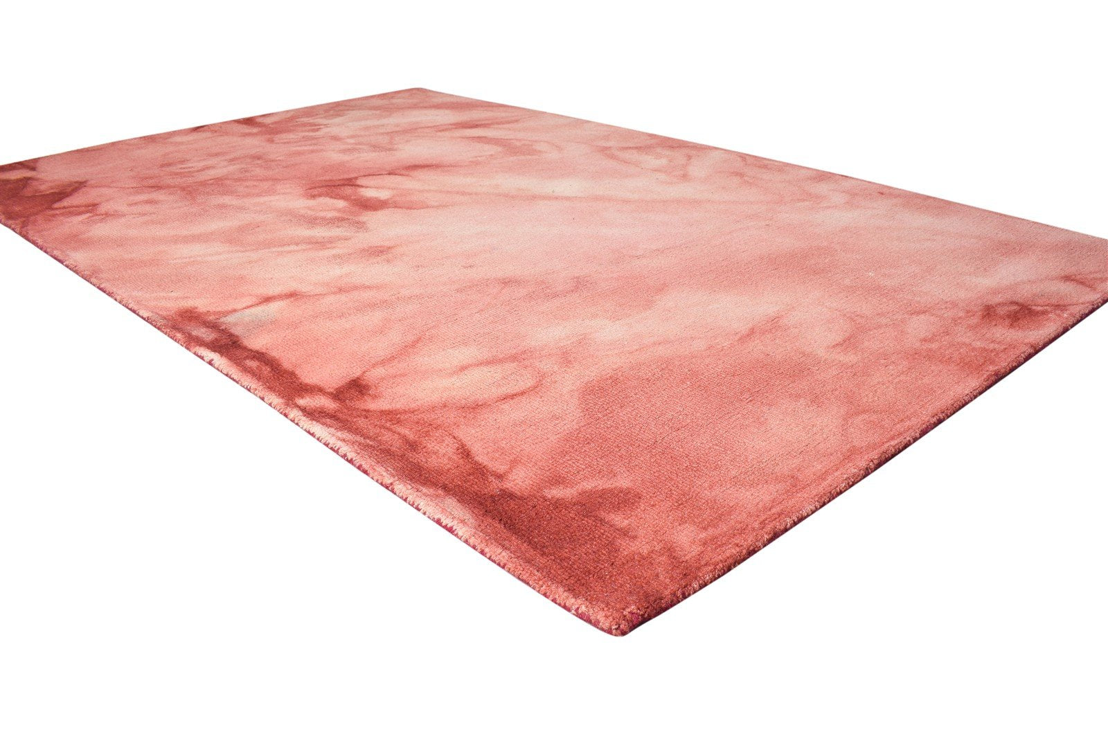 Wool Red Rug 5' X 8' Modern Hand Tufted Shibori Tie Dye Room Size Carpet 