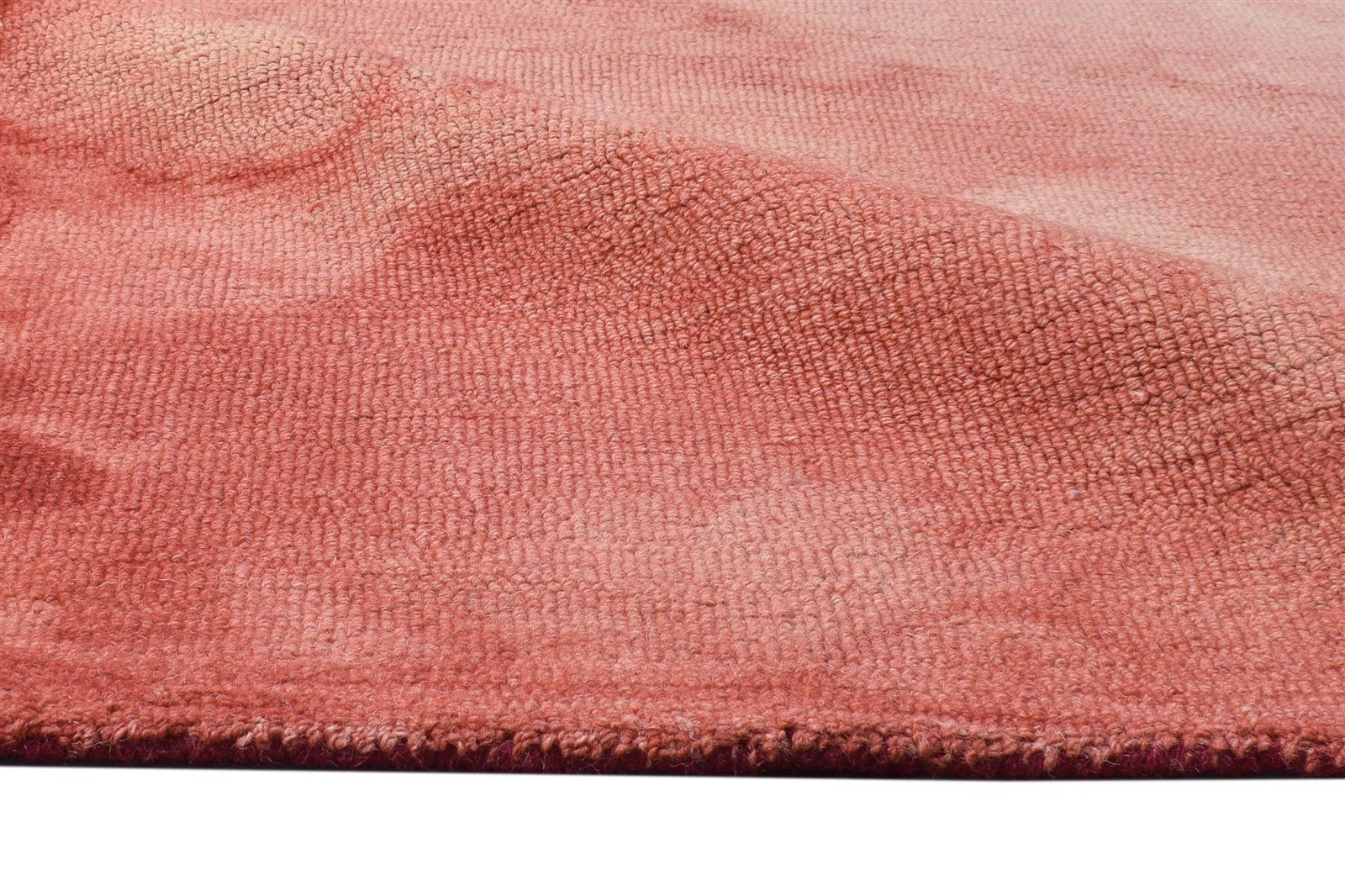 Wool Red Rug 5' X 8' Modern Hand Tufted Shibori Tie Dye Room Size Carpet 