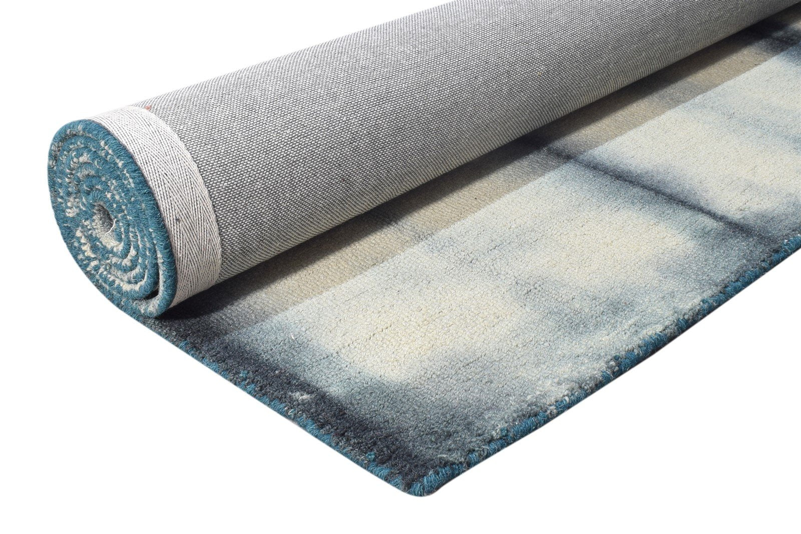 Hand Tufted Grey Wool Rug 5' X 8' Modern Shibori Tie Dye Room Size Carpet 