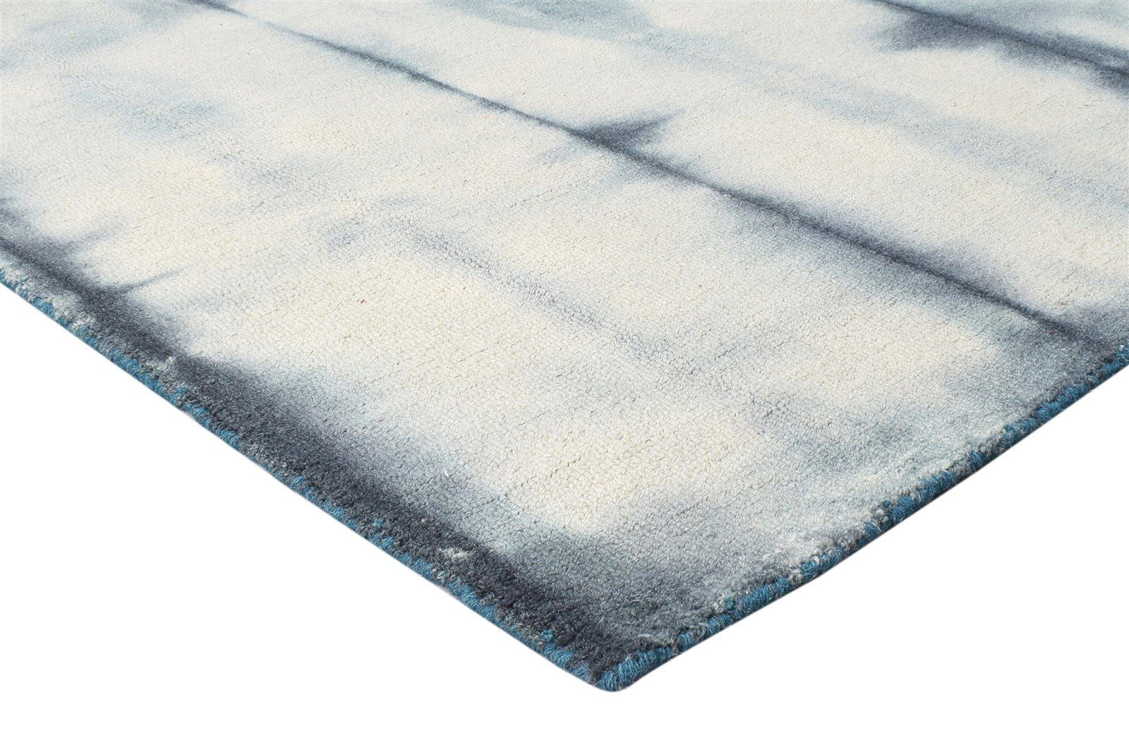 Hand Tufted Grey Wool Rug 5' X 8' Modern Shibori Tie Dye Room Size Carpet 