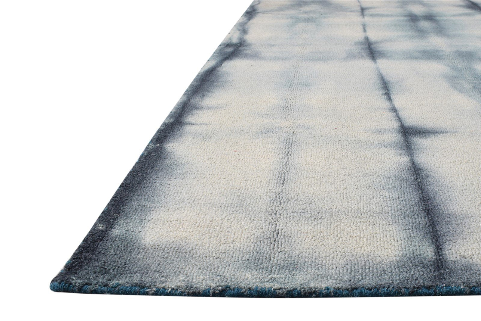 Hand Tufted Grey Wool Rug 5' X 8' Modern Shibori Tie Dye Room Size Carpet 