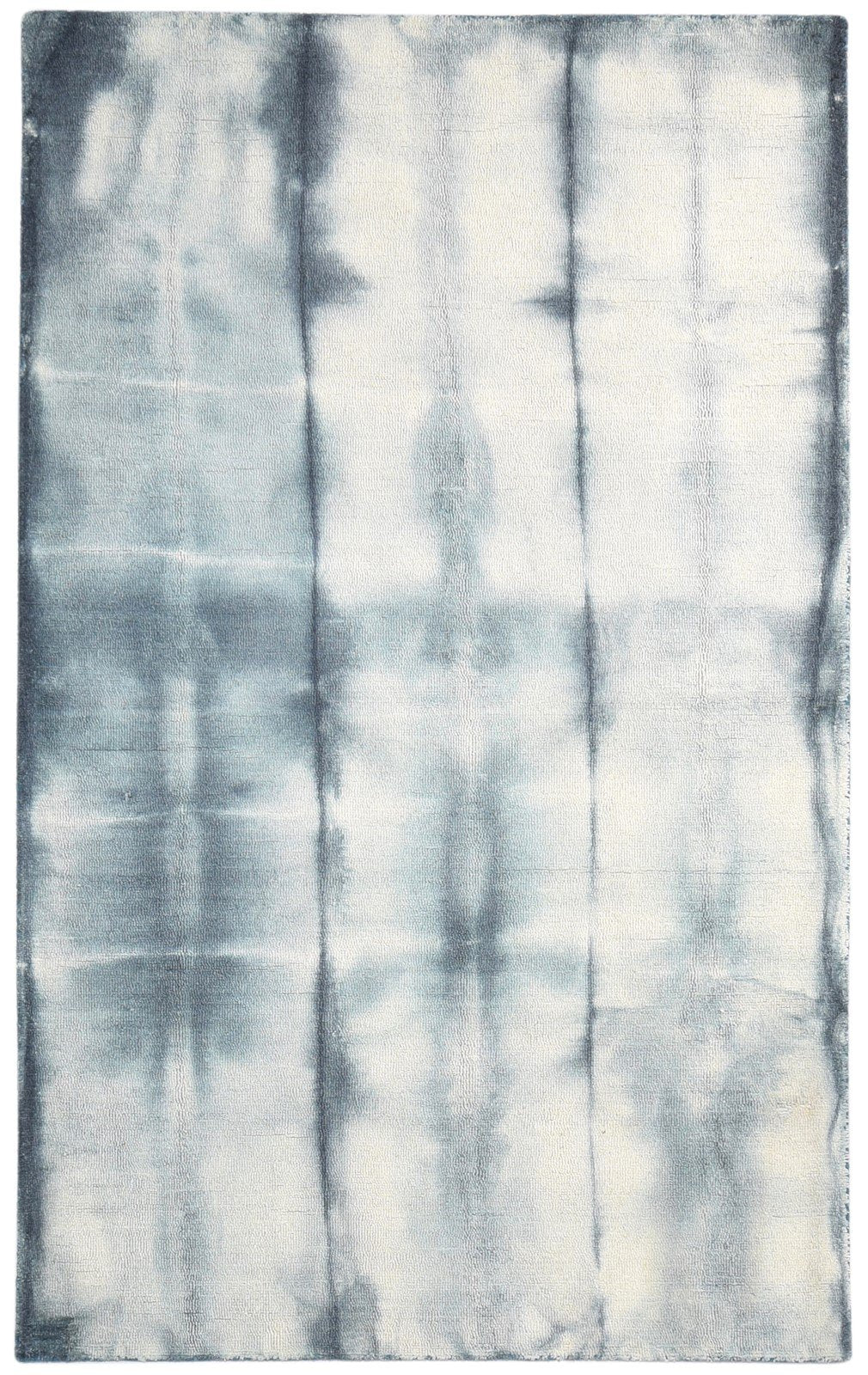 Hand Tufted Grey Wool Rug 5' X 8' Modern Shibori Tie Dye Room Size Carpet 