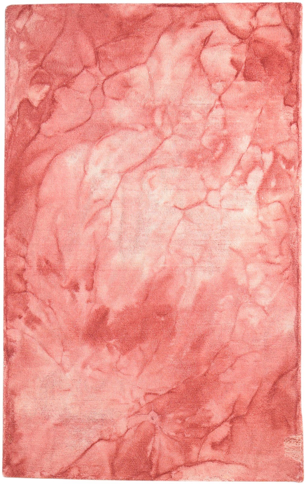 Red Wool Rug 5' X 8' Modern Hand Tufted Shibori Tie Dye Room Size Carpet 