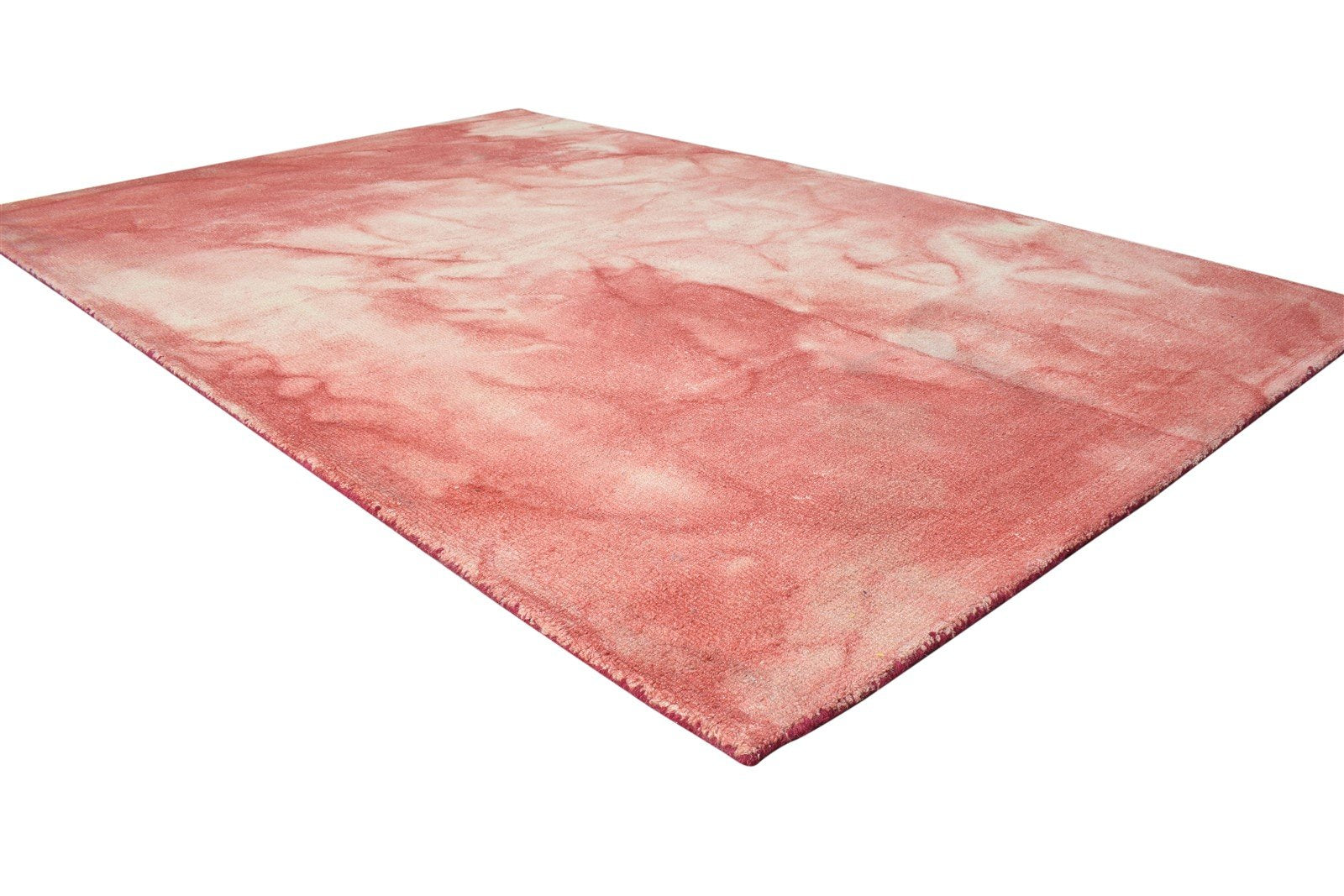 Wool Red Rug 5' X 8' Modern Hand Tufted Shibori Tie Dye Room Size Carpet 