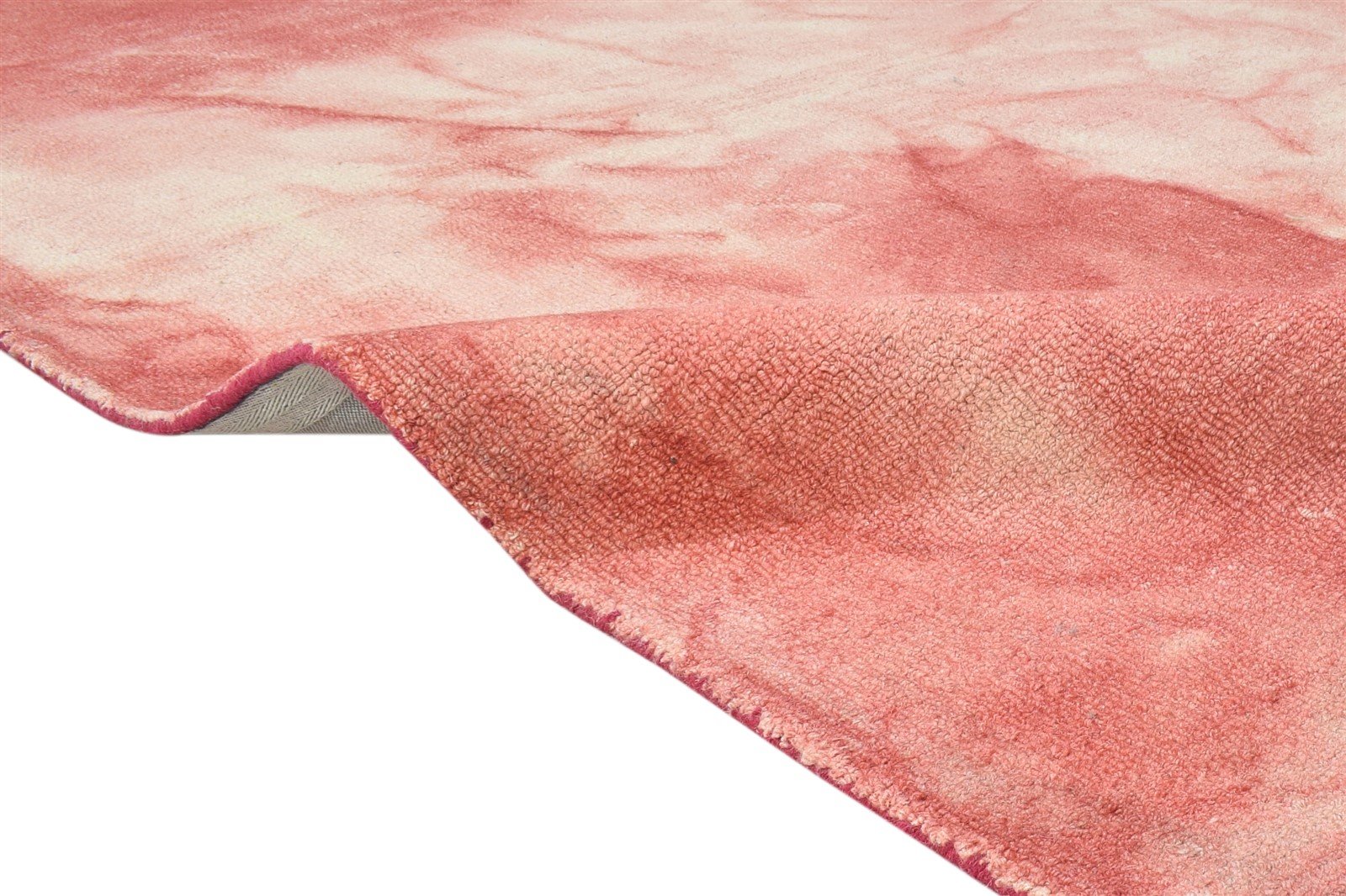 Wool Red Rug 5' X 8' Modern Hand Tufted Shibori Tie Dye Room Size Carpet 