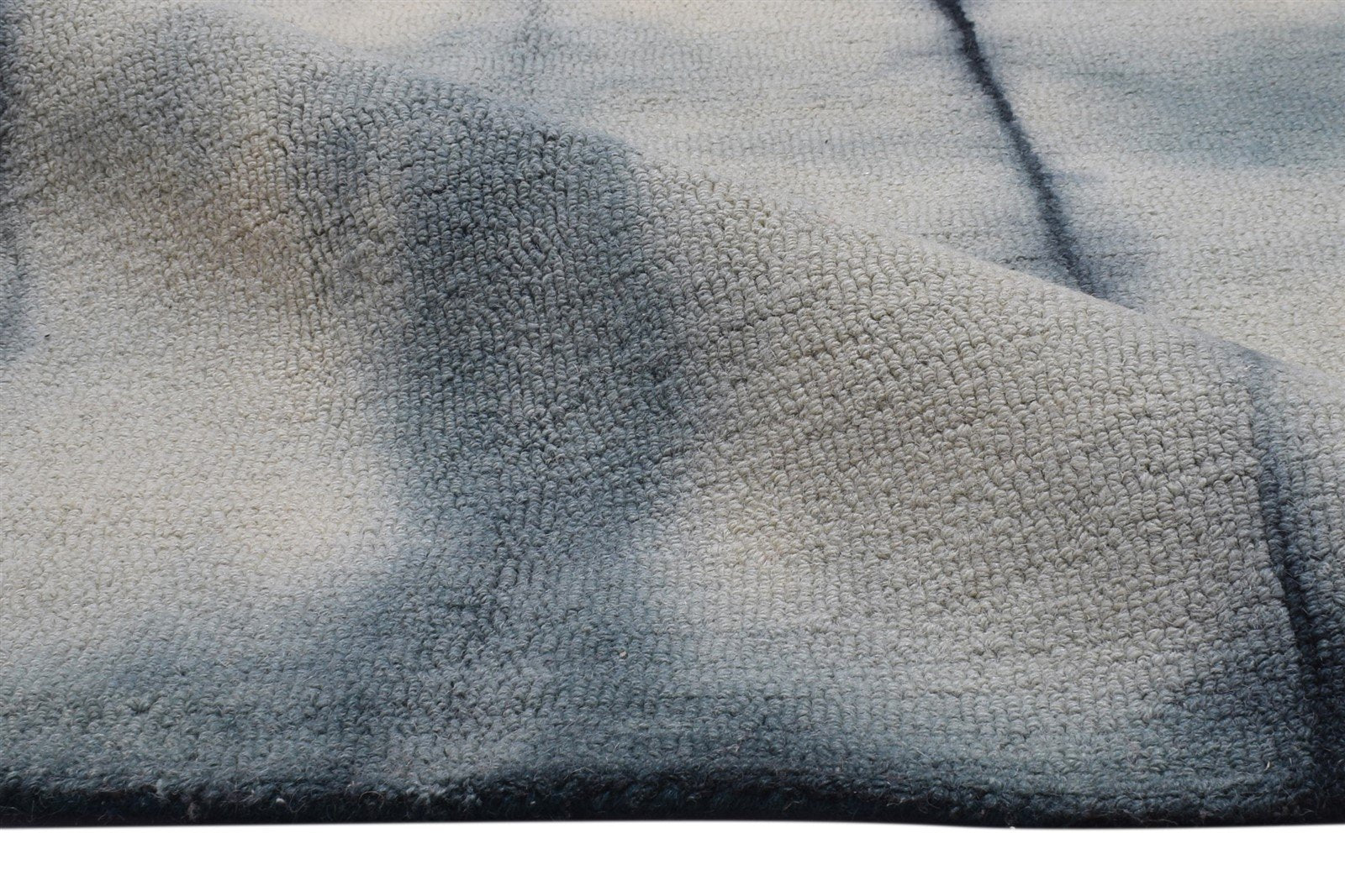 5' X 8' Rug Wool Grey Modern Hand Tufted Shibori Tie Dye Room Size Carpet 