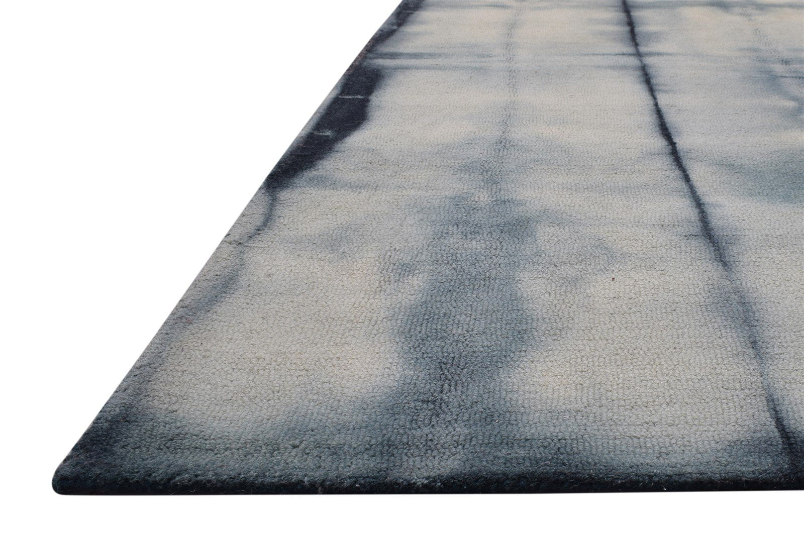 5' X 8' Rug Wool Grey Modern Hand Tufted Shibori Tie Dye Room Size Carpet 