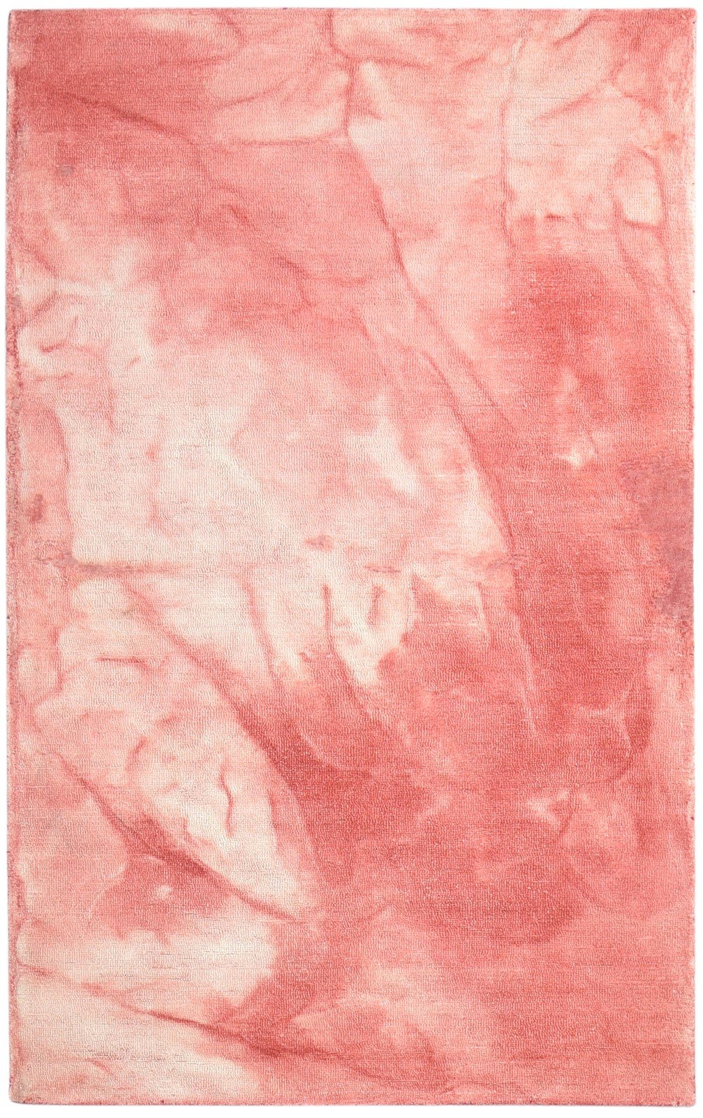 Hand Tufted Red Wool Rug 5' X 8' Modern Shibori Tie Dye Room Size Carpet 