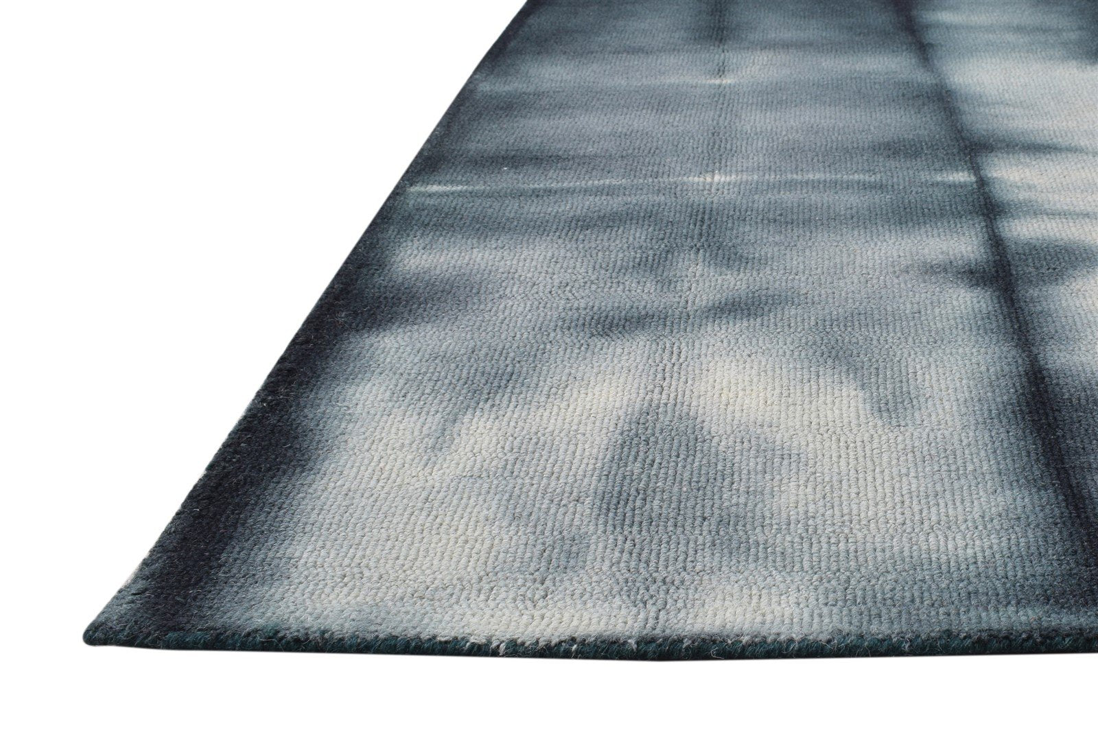 Wool Charcoal Rug 5' X 8' Modern Hand Tufted Shibori Tie Dye Room Size Carpet 