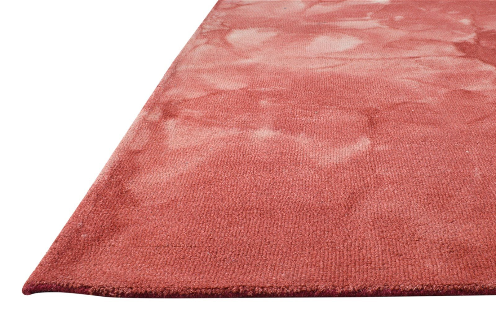 5' X 8' Rug Wool Red Modern Hand Tufted Shibori Tie Dye Room Size Carpet 