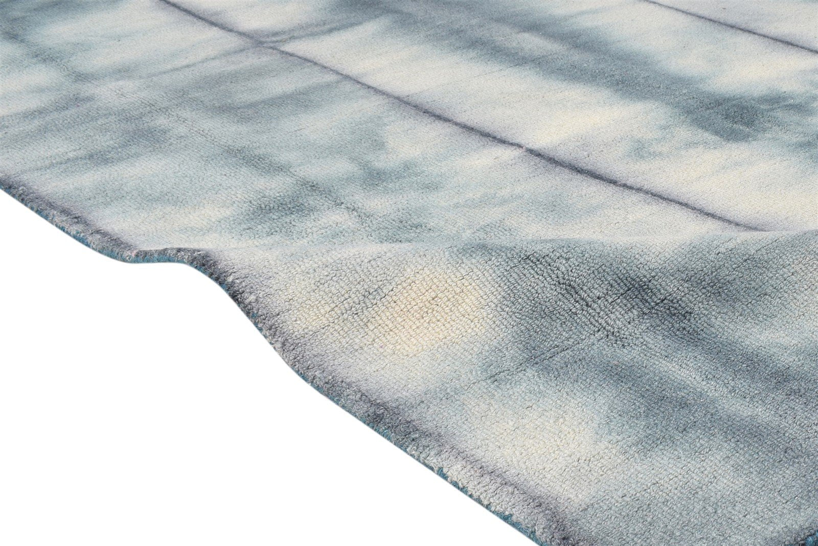 Wool Grey Rug 5' X 8' Modern Hand Tufted Shibori Tie Dye Room Size Carpet 