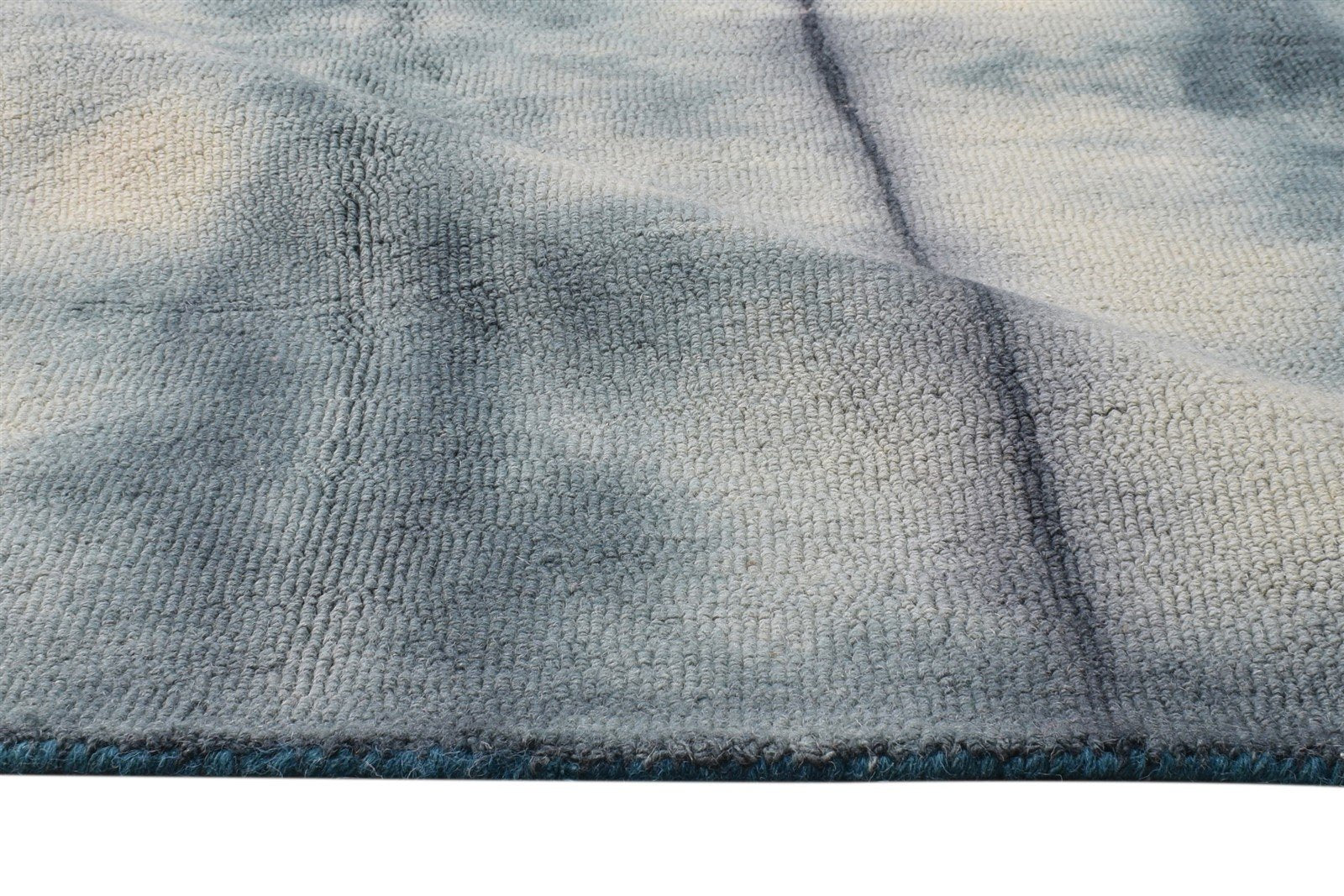 Wool Grey Rug 5' X 8' Modern Hand Tufted Shibori Tie Dye Room Size Carpet 