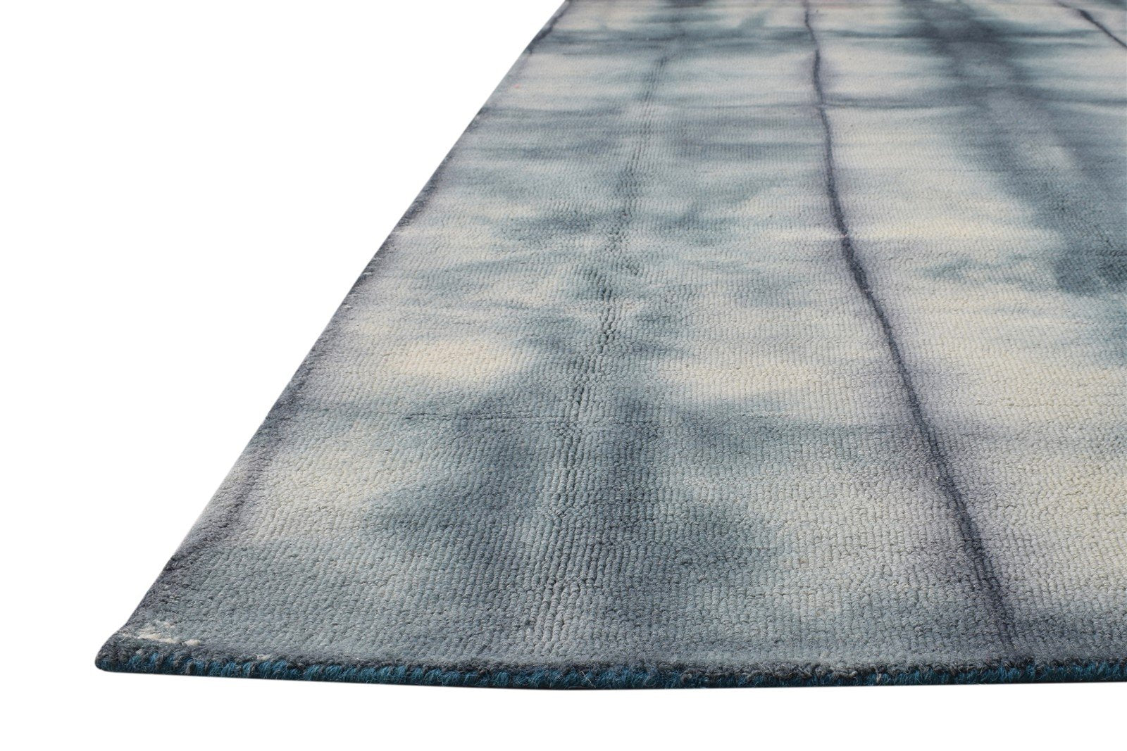 Wool Grey Rug 5' X 8' Modern Hand Tufted Shibori Tie Dye Room Size Carpet 