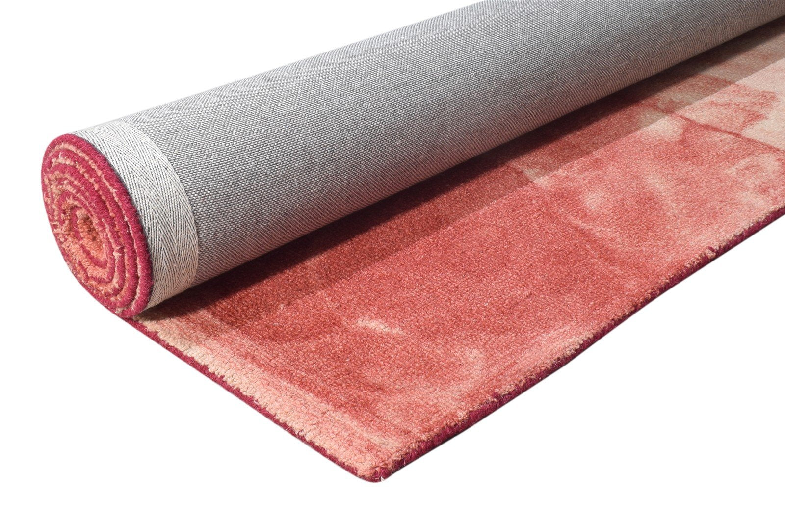 5' X 8' Rug Wool Red Modern Hand Tufted Shibori Tie Dye Room Size Carpet  Area Rug 