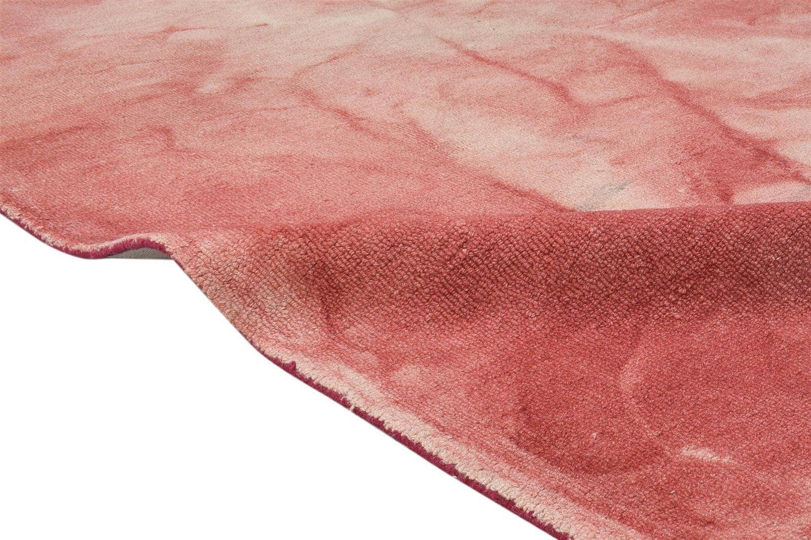 5' X 8' Rug Wool Red Modern Hand Tufted Shibori Tie Dye Room Size Carpet  Area Rug 