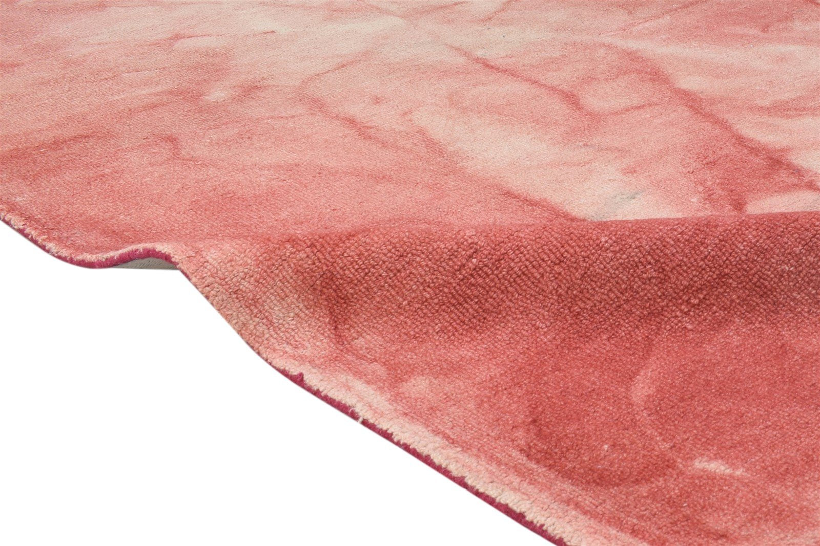 5' X 8' Rug Wool Red Modern Hand Tufted Shibori Tie Dye Room Size Carpet  Area Rug 