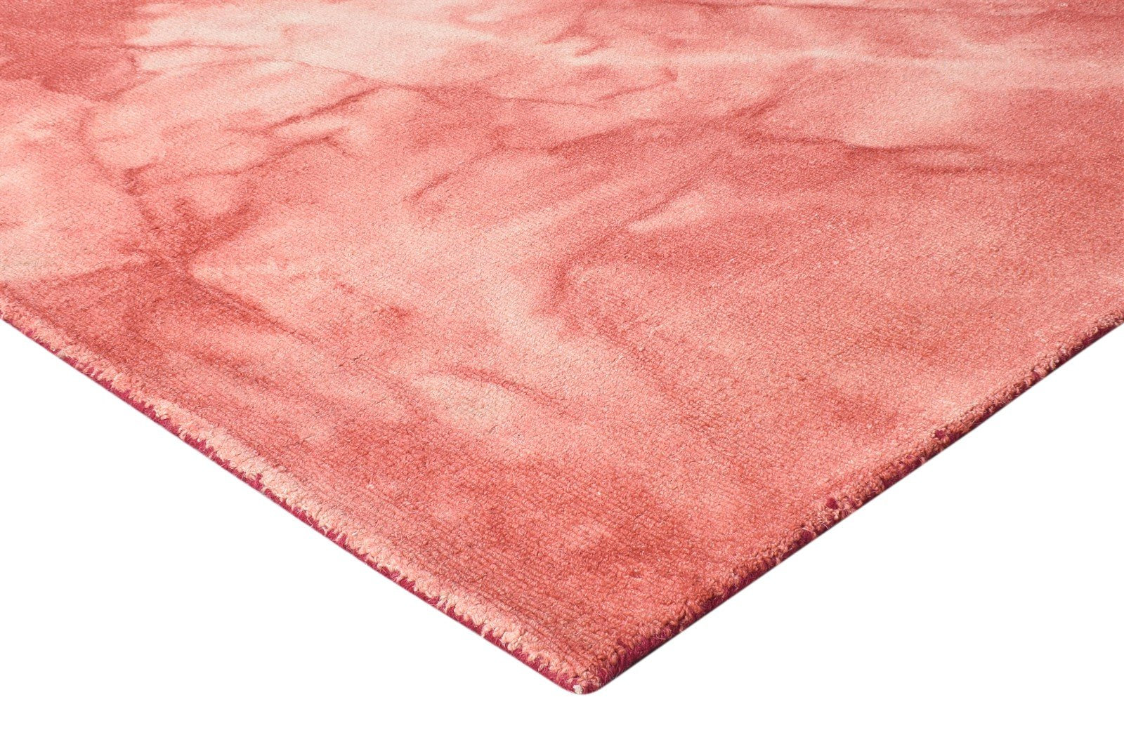 Red Wool Rug 5' X 8' Modern Hand Tufted Shibori Tie Dye Room Size Carpet 