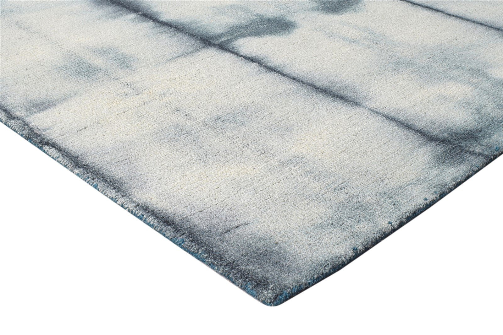 Wool Grey Rug 5' X 8' Modern Hand Tufted Shibori Tie Dye Room Size Carpet 