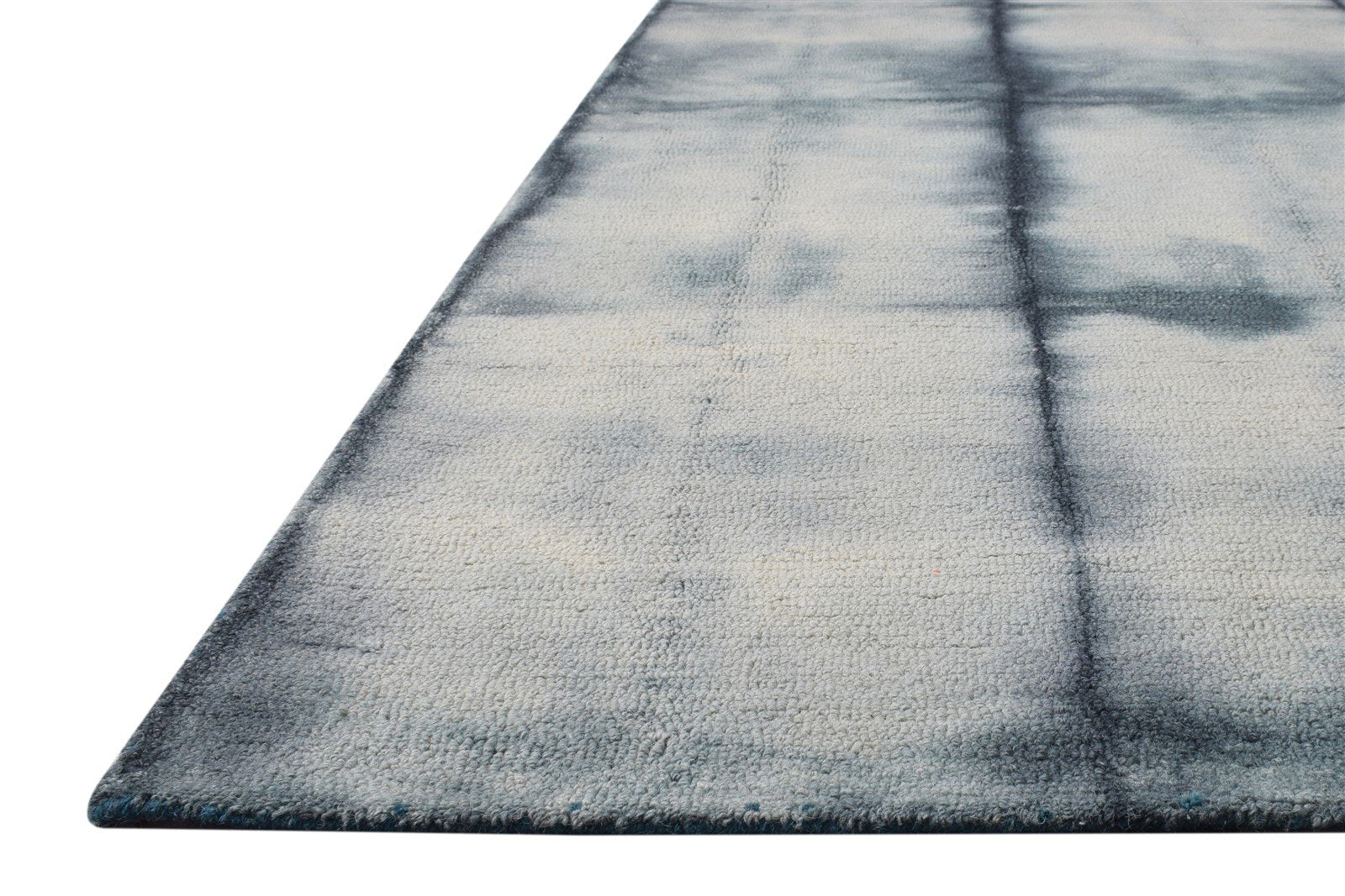 Wool Grey Rug 5' X 8' Modern Hand Tufted Shibori Tie Dye Room Size Carpet 